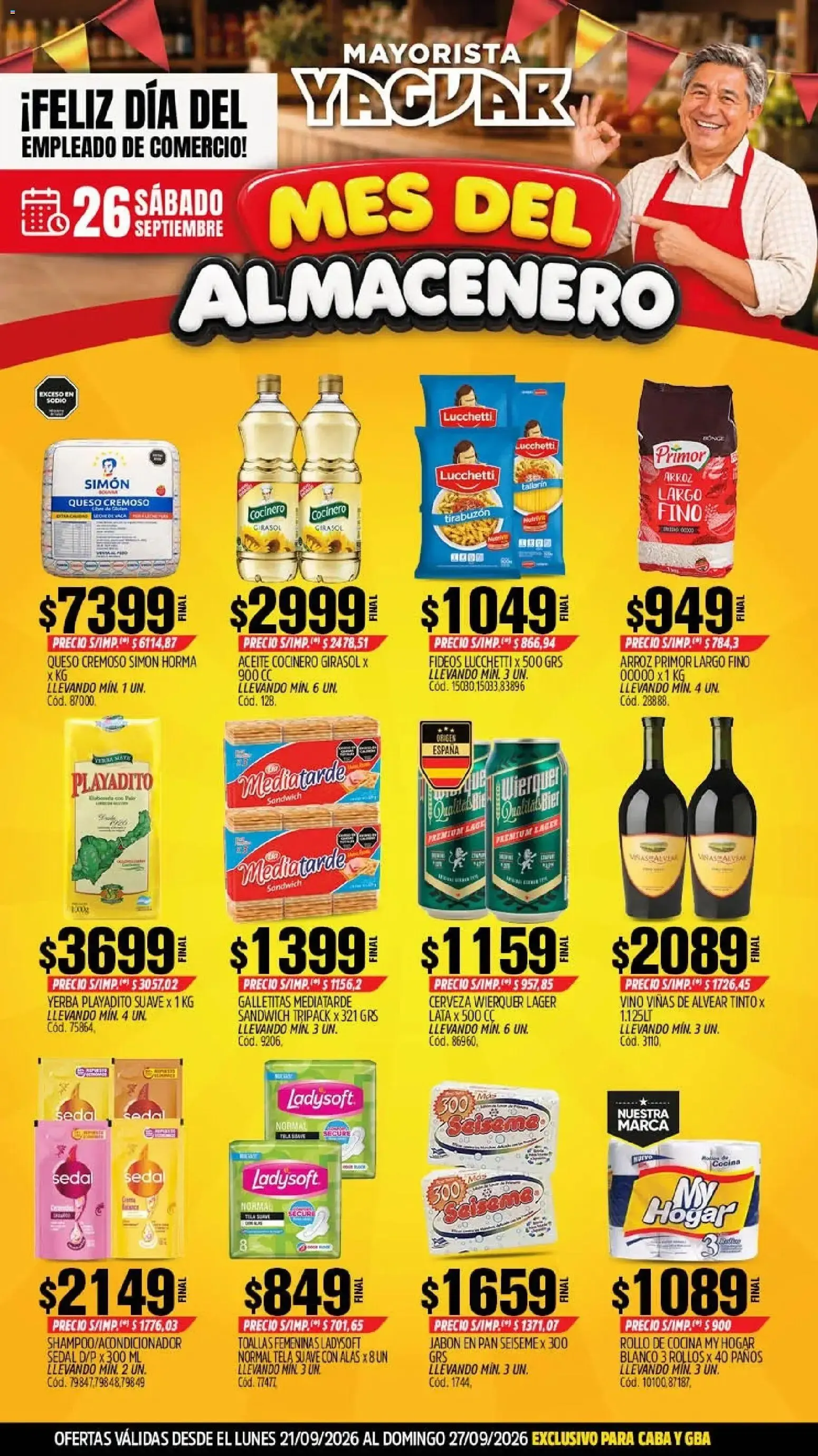 Ofertas de Yaguar - Ofertas del 21/09/2026 - 27/09/2026 21 de septiembre al 27 de septiembre 2026 - Página 1 del catálogo