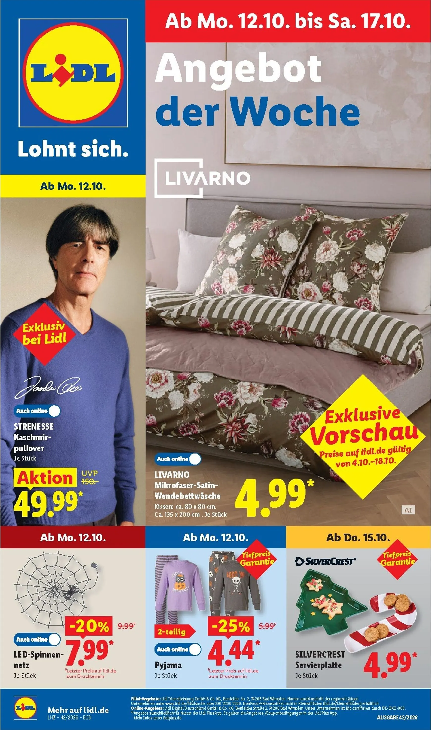 Lidl - Angebot der Woche Prospekt nächste Woche – von Montag 12.10.2026 bis Samstag 17.10.2026 von 12. Oktober bis 17. Oktober 2026 - Prospekt seite 1