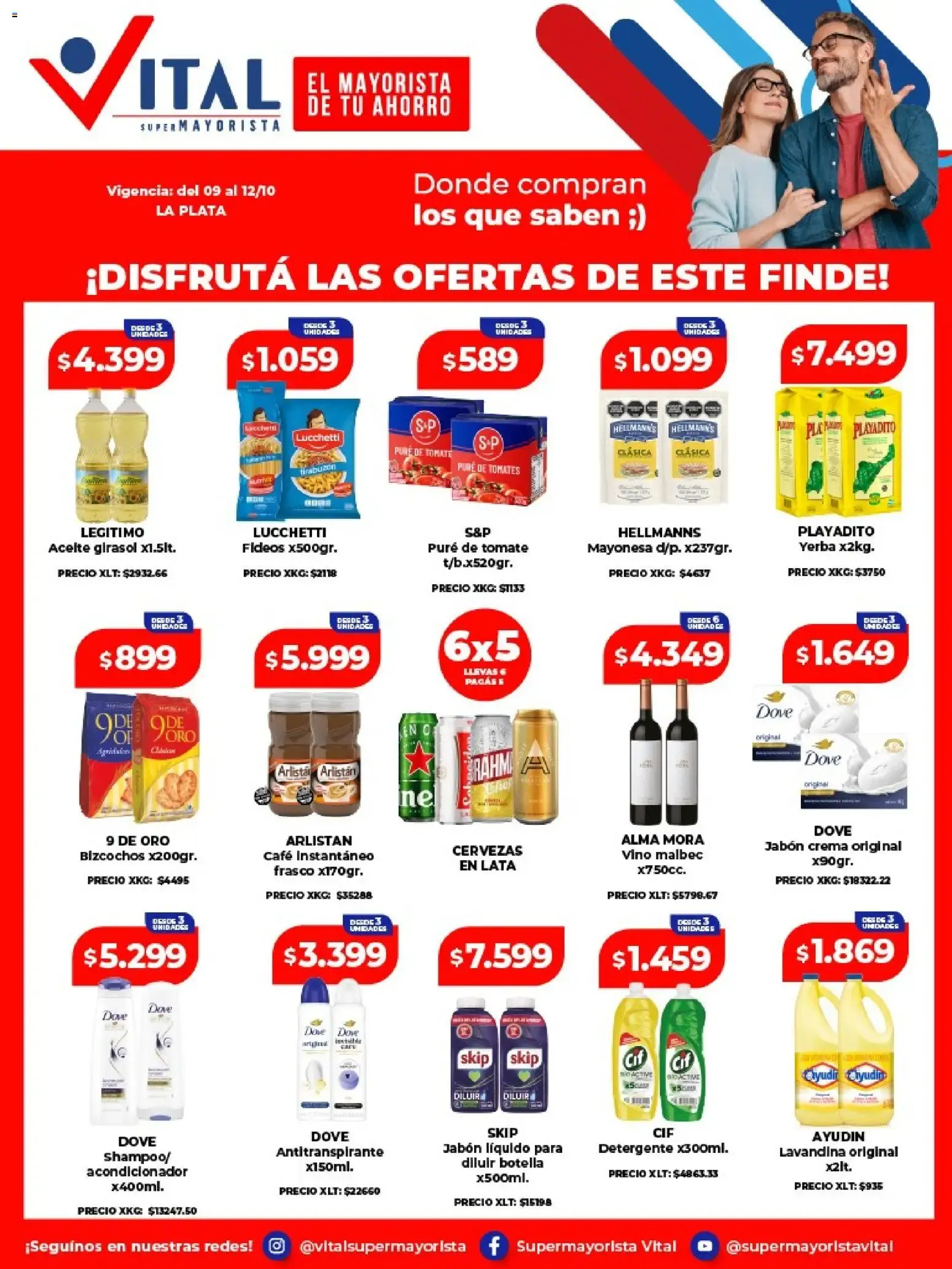 Vital Supermayorista - Ofertas de este finde - Vigencia: del 09 al 12/10 en La Plata