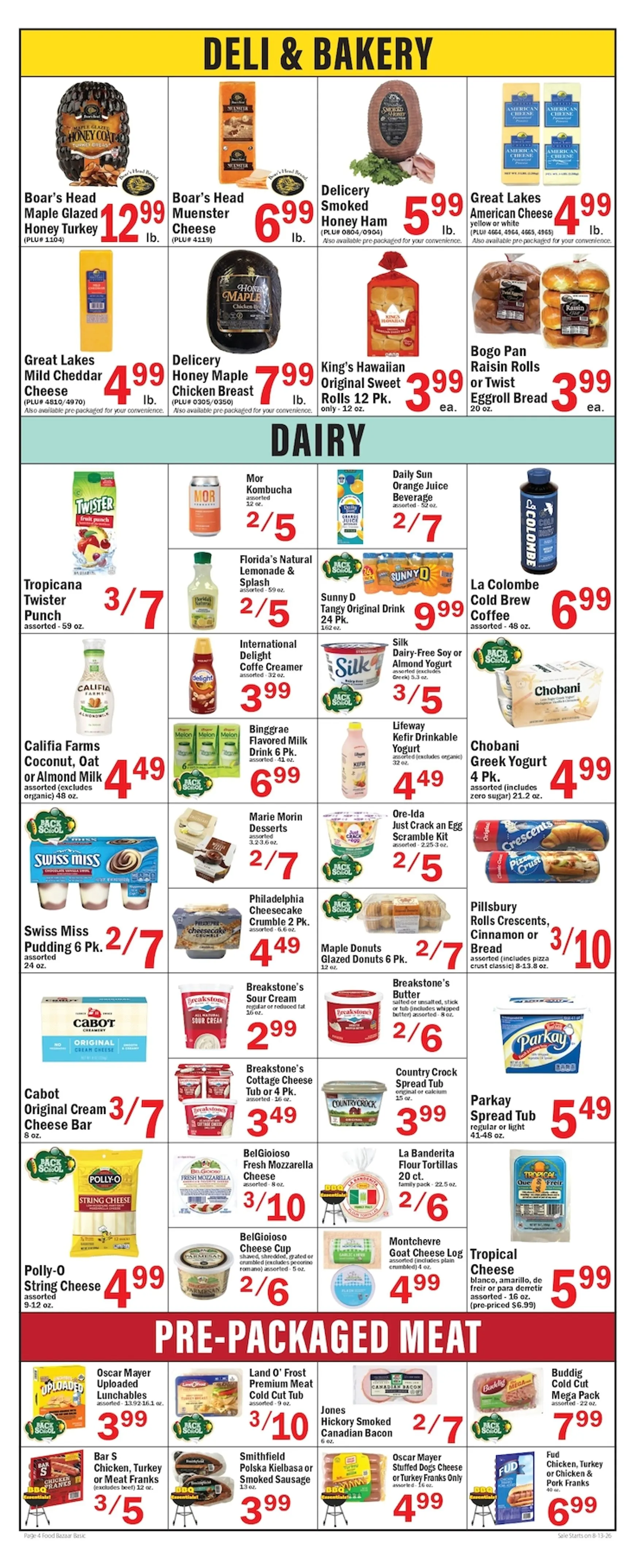 Weekly ad Current Food Bazaar leaflet valid from Thursday 08/13/2026 to Wednesday 08/19/2026 from August 13 to August 19 2026 - Page 4