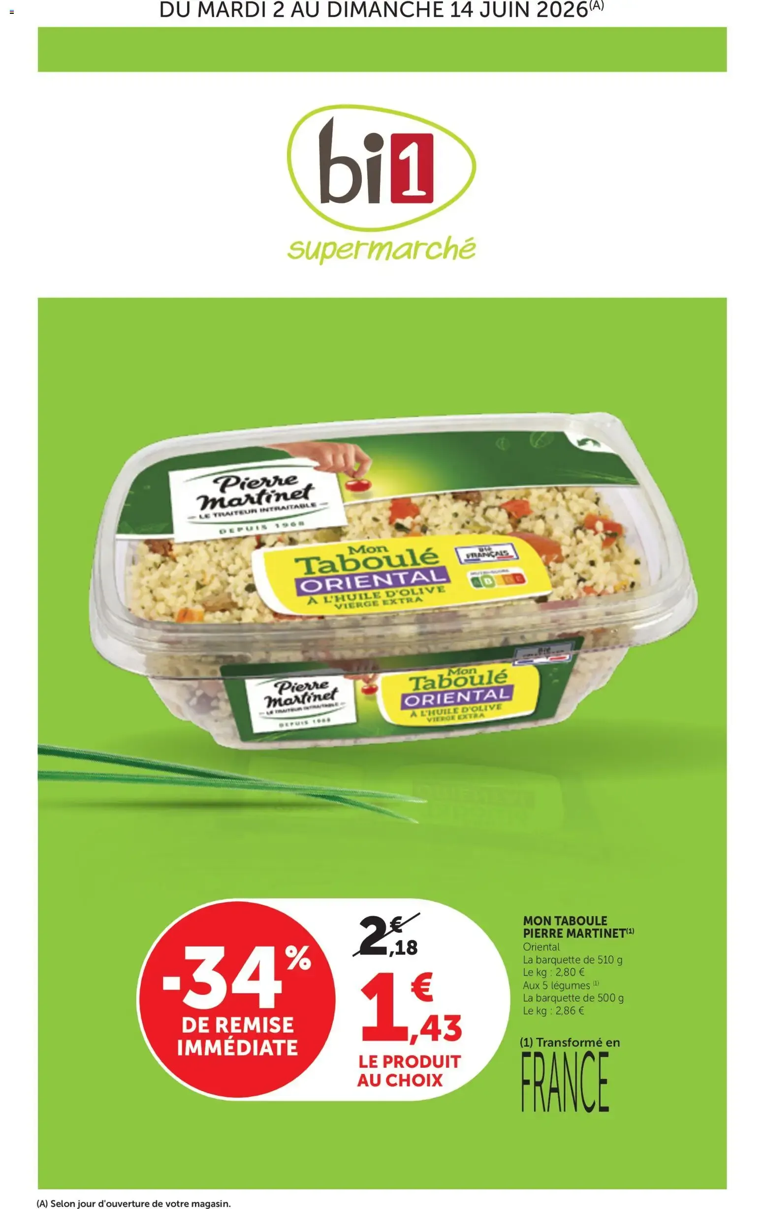 bi1 Catalogue supermarché à partir du 02/06/2026 - promo en ligne