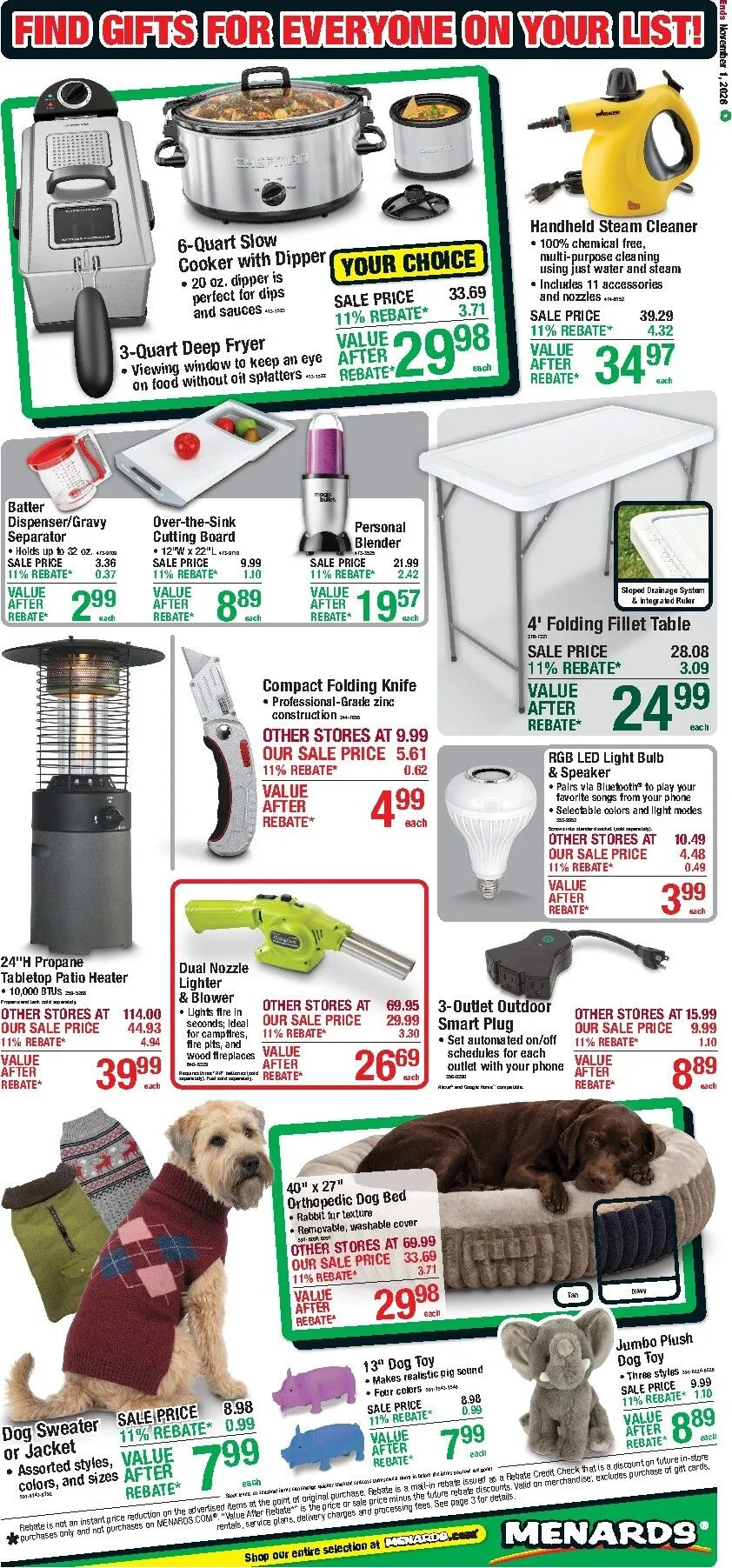 Weekly promotion Current Menards - Early Black Friday Deals! leaflet valid from Thursday 10/22/2026 to Sunday 11/01/2026 spanning from October 22 to November 7 2026 - Page 4 for Catalogue 365