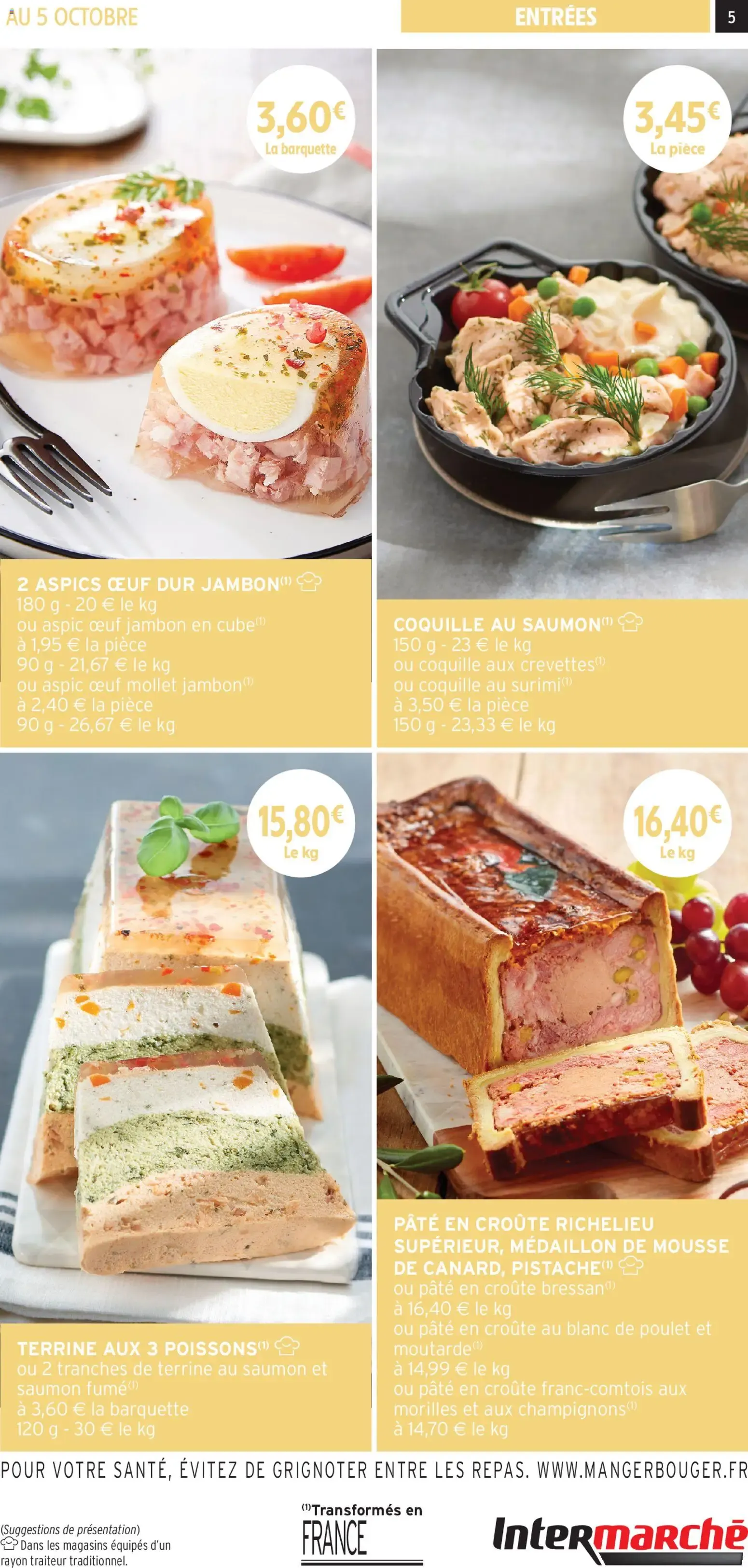 Intermarché - Les menus traiteur printemps/été à partir du 01/04/2026 - promo en ligne du 1 avril au 5 octobre 2026 - Catalogue page 5