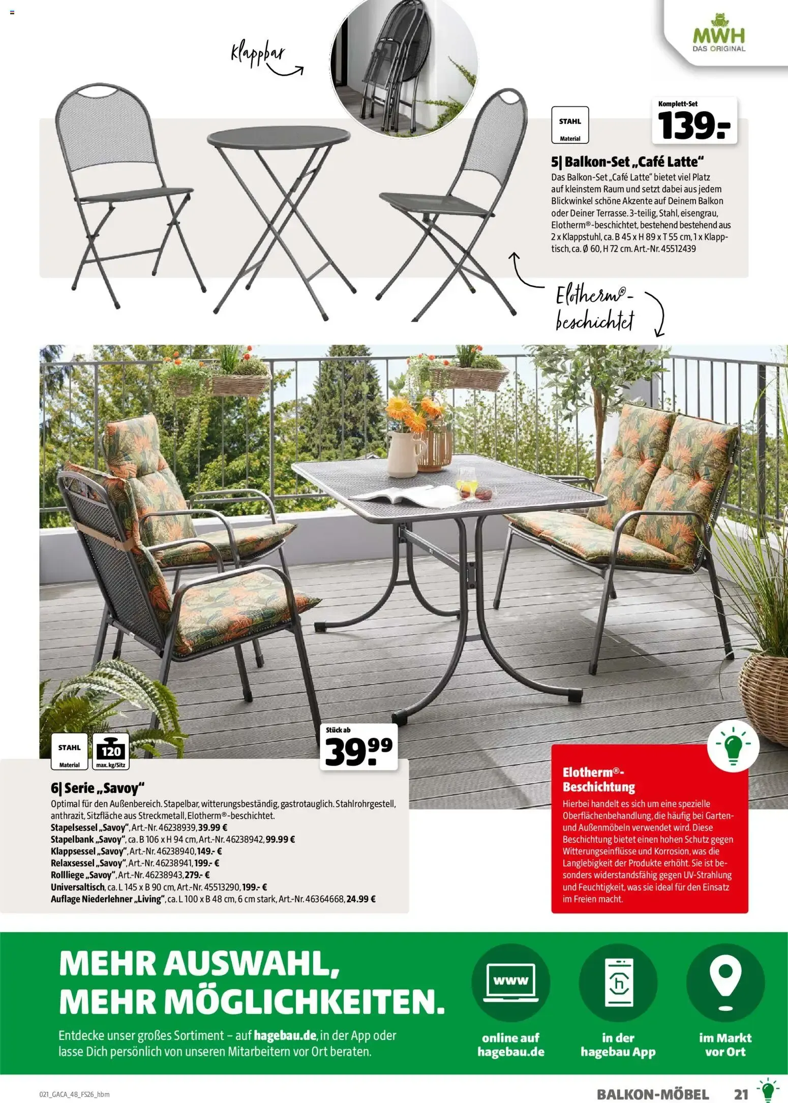 Hagebaumarkt Gartenmöbel & Camping von 2. März bis 31. Dezember 2026 - Prospekt seite 20
