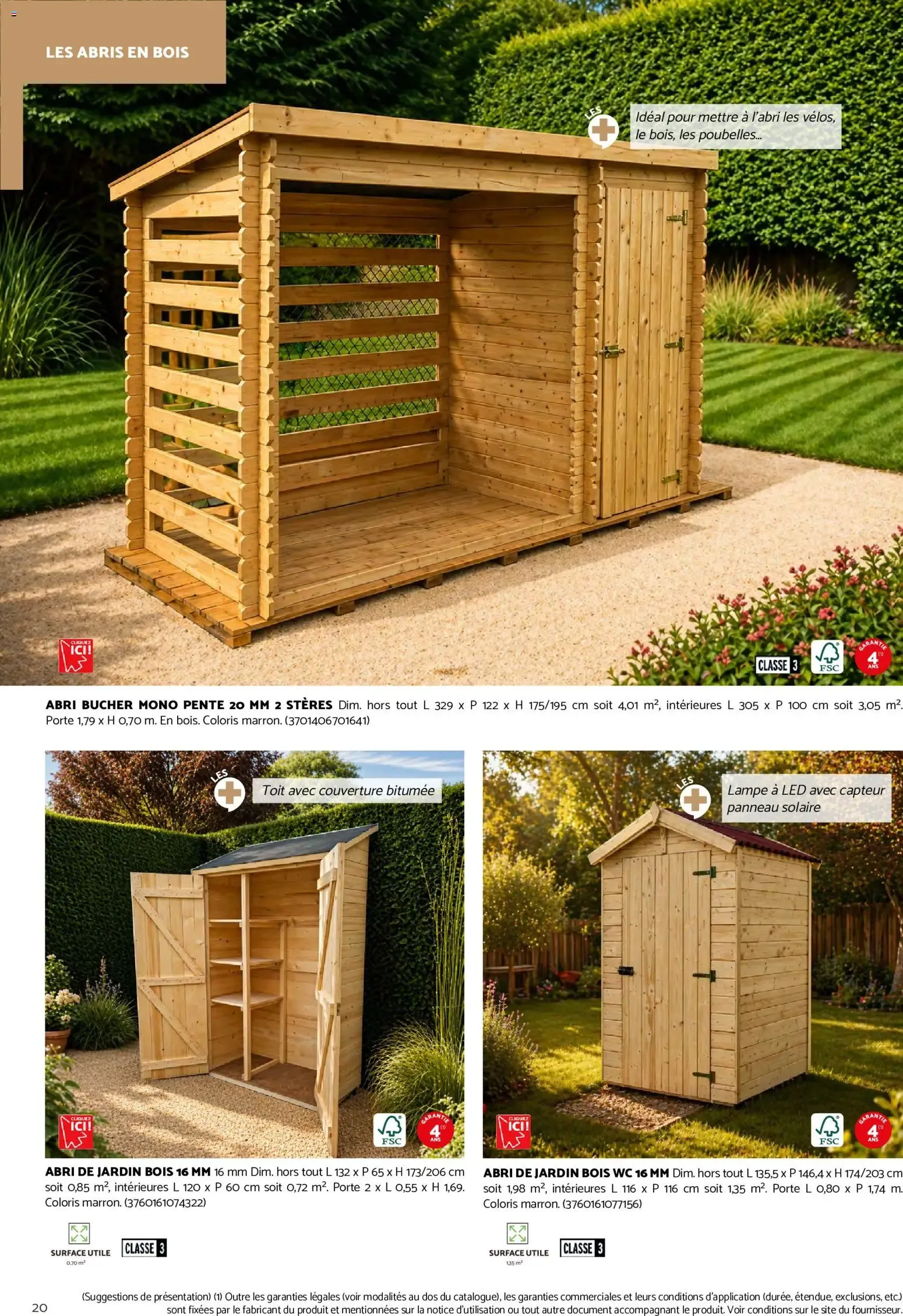 Brico Cash Catalogue abris & carports à partir du 19/08/2026 - promo en ligne du 19 août au 31 décembre 2026 - Catalogue page 20