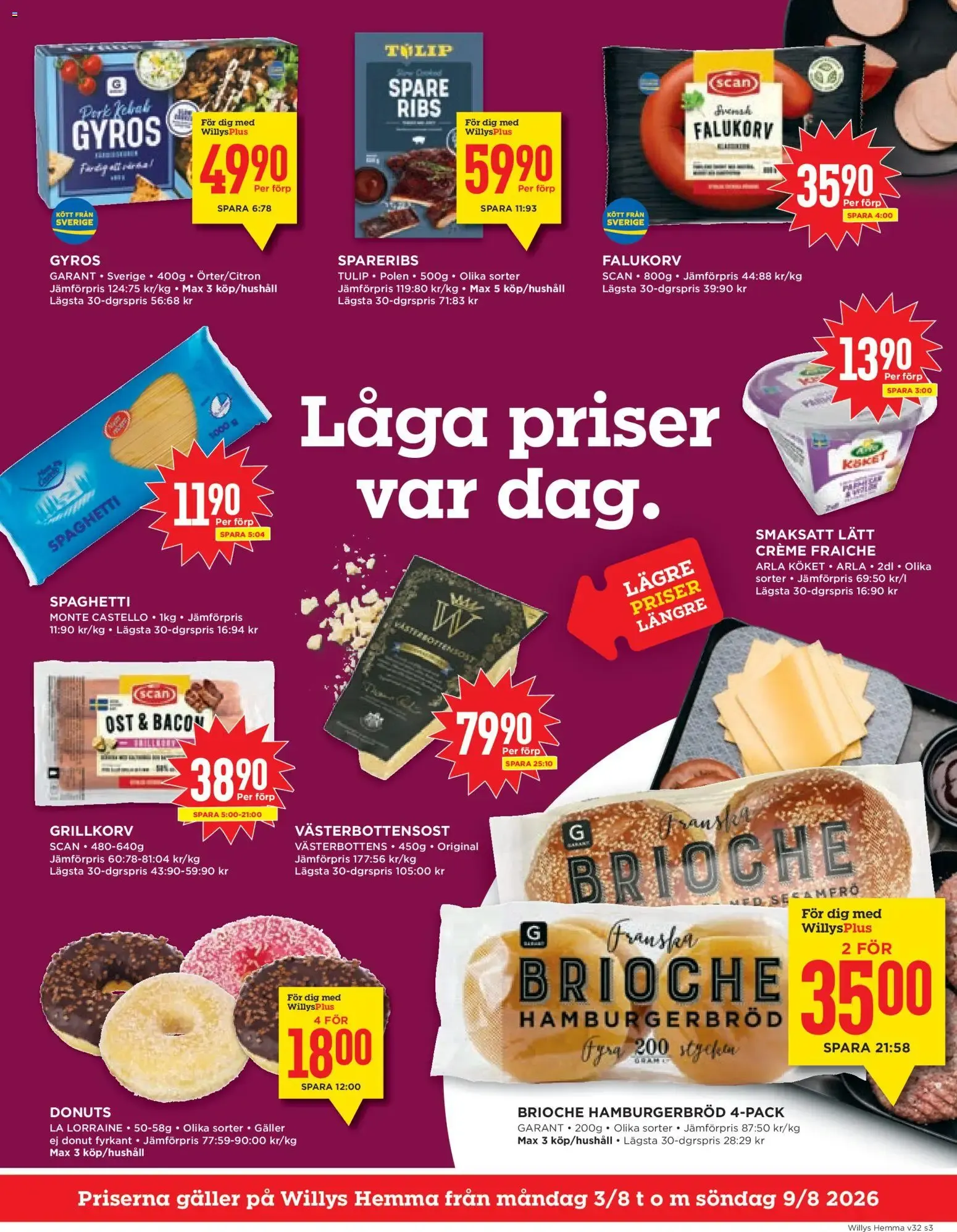 Willys Hemma: Fyll på vardagen! från 3 augusti till 9 augusti 2026 - Reklamblad sidor 3