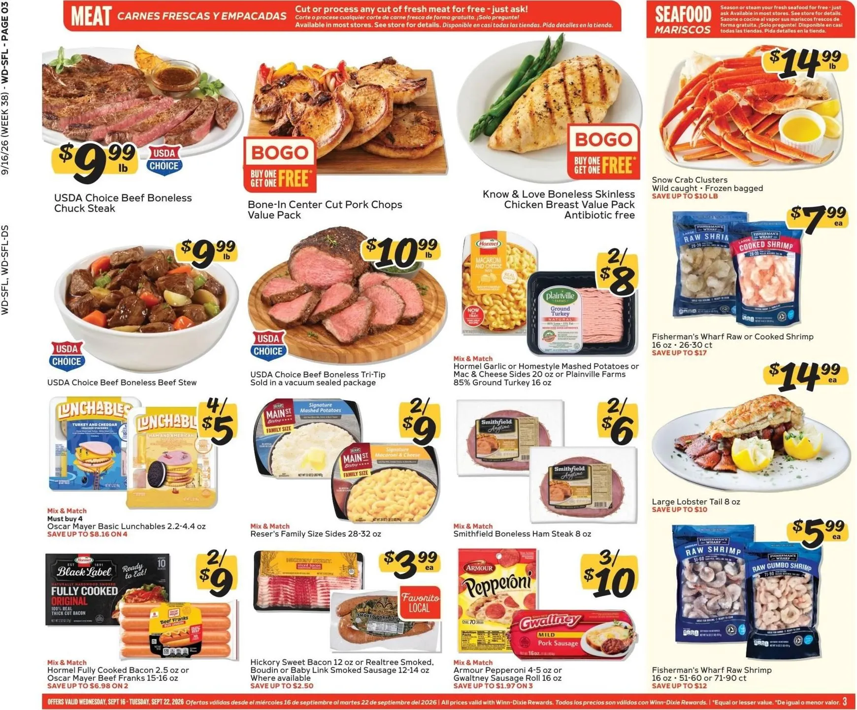 Weekly ad Current Winn-Dixie leaflet valid from Wednesday 09/16/2026 to Tuesday 09/22/2026 from September 16 to September 22 2026 - Page 3