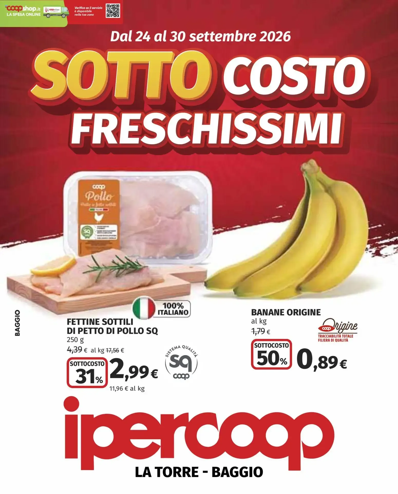 SOTTO COSTO FRESCHISSIMI - Ipercoop da 24 settembre a 30 settembre di 2026 - Pagina del volantino 1