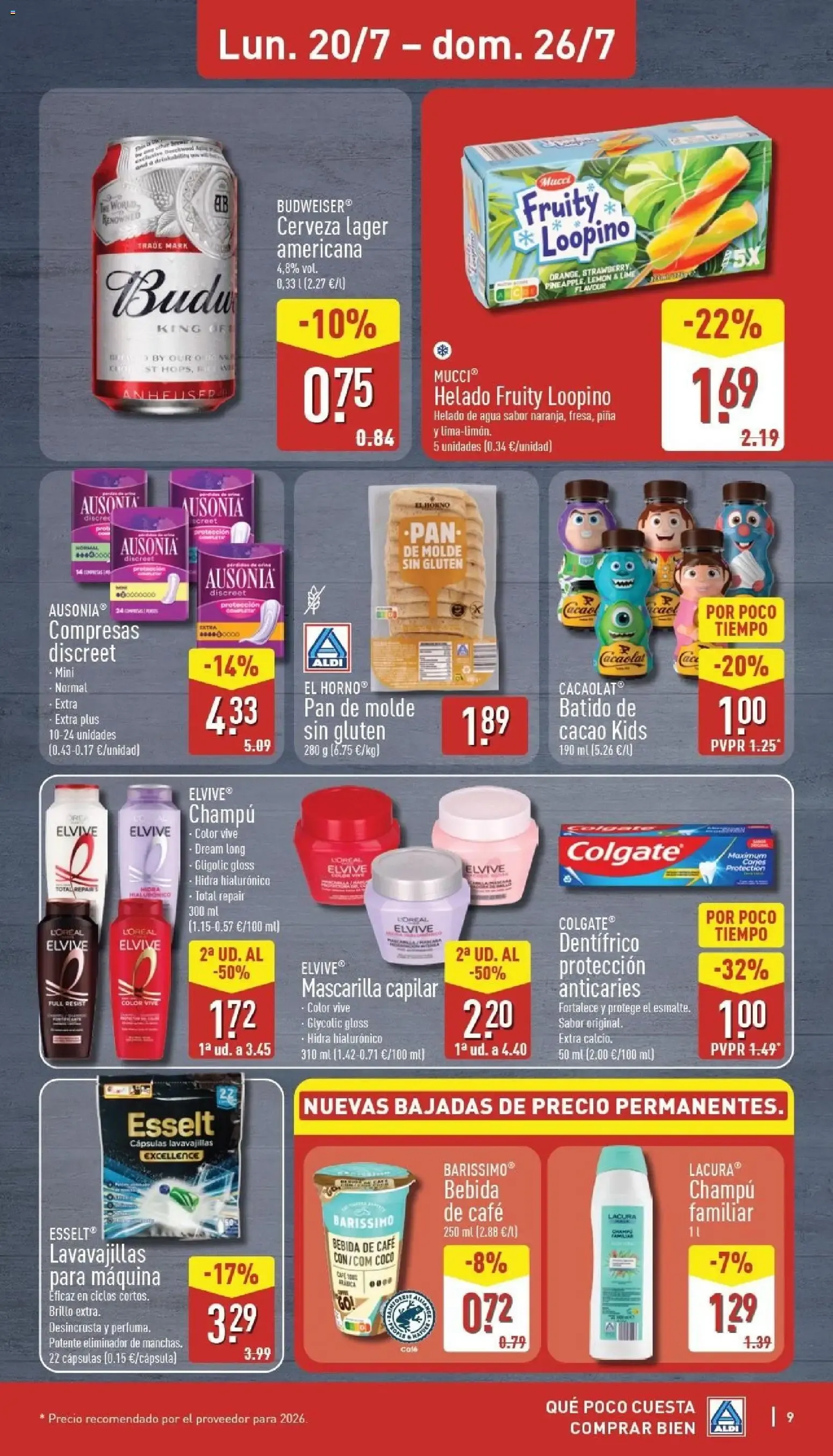 Catálogo de Aldi: Frescura a precios para tirarse a la piscina. Ahorra hasta un 33% más. 20 de julio al 26 de julio 2026 - Página 9
