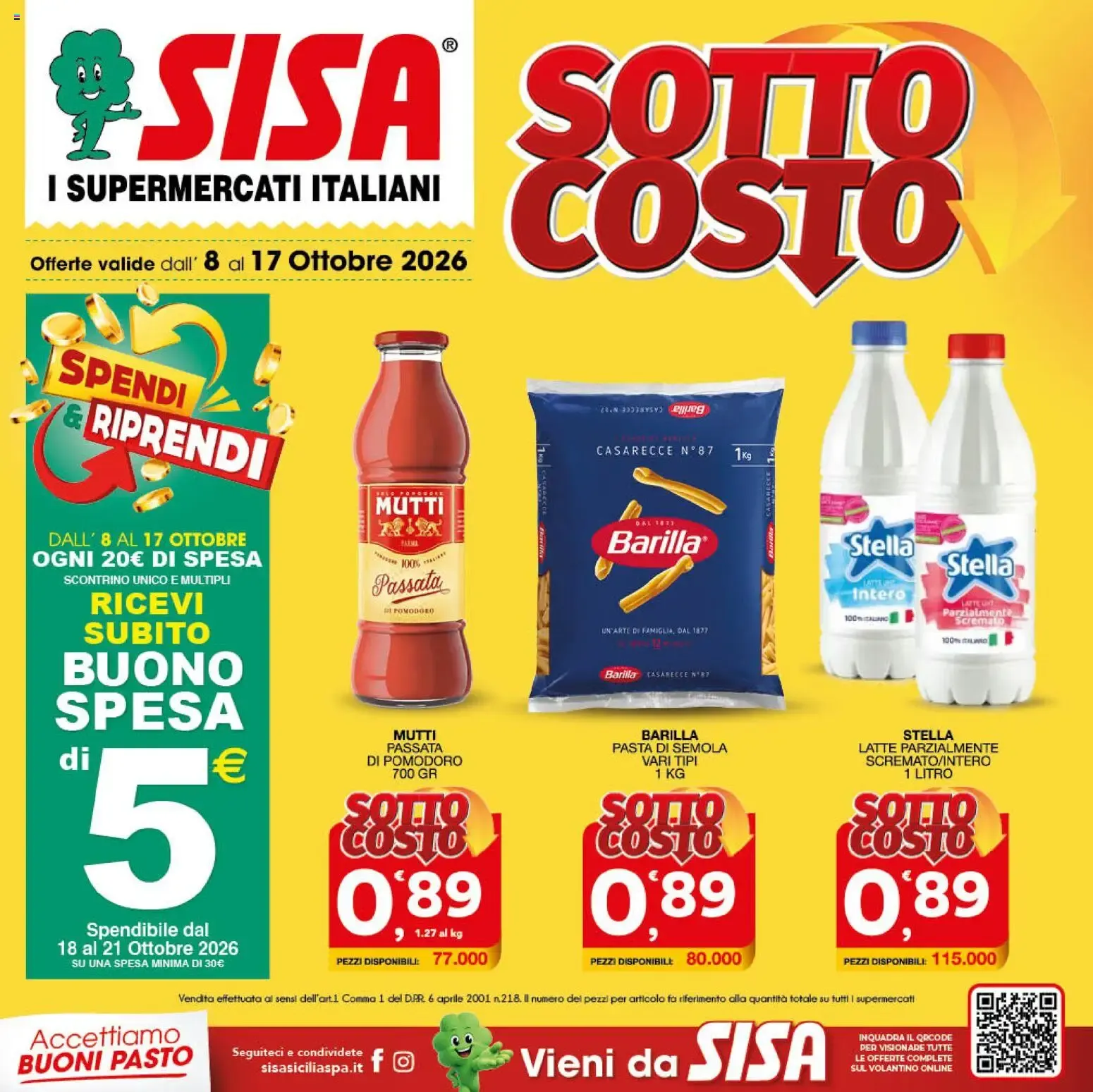 Nuovo SISA volantino dal 08/10/2026 > offerte anteprima 🛍️ da 8 ottobre a 17 ottobre di 2026 - Pagina del volantino 1