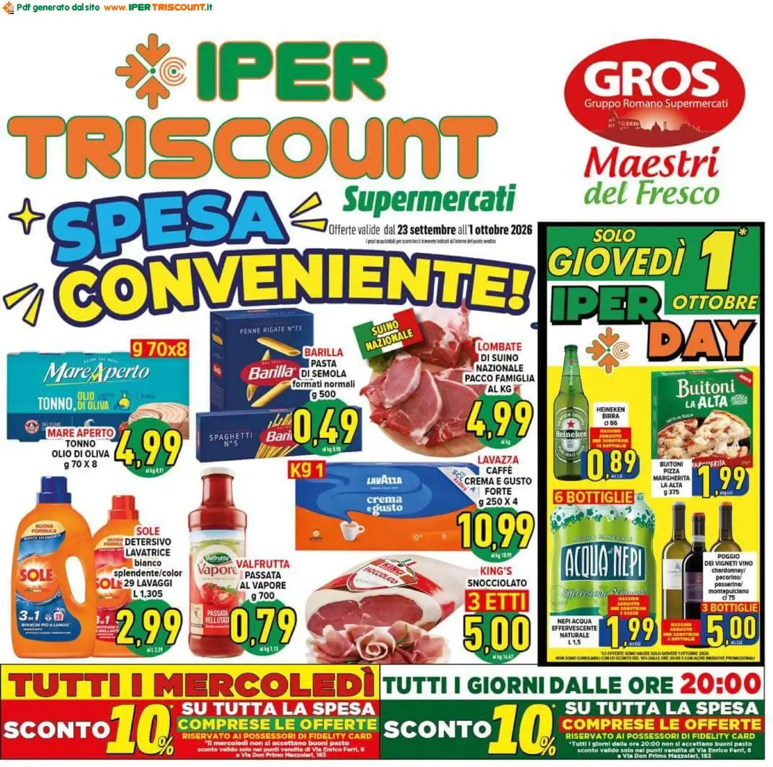 Ipertriscount volantino dal 23/09/2026 - online Offerte da 23 settembre a 1 ottobre di 2026 - Pagina del volantino 1