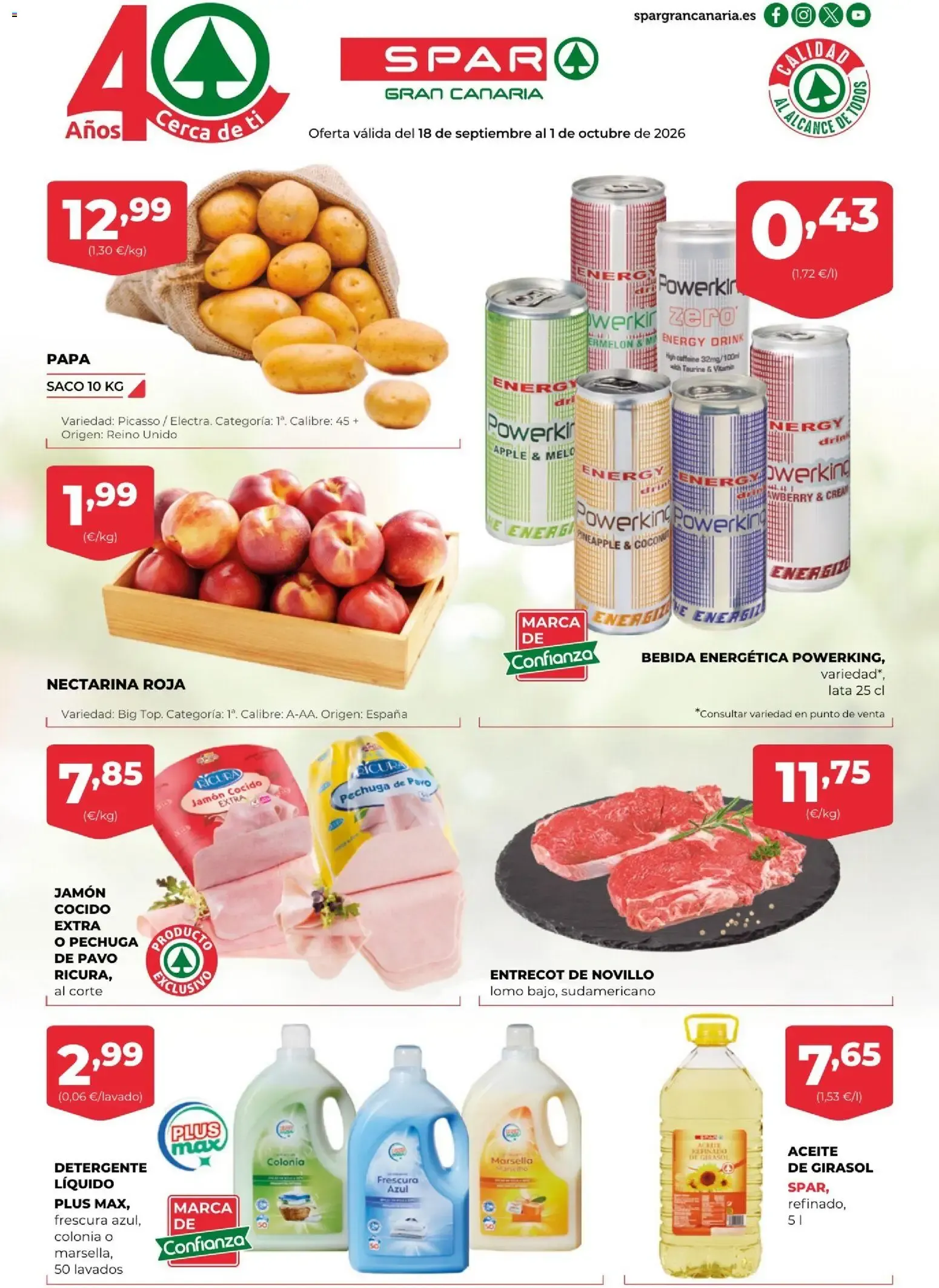Catálogo de Spar folleto 18/09/2026 - 01/10/2026 18 de septiembre al 1 de octubre 2026 - Página 1