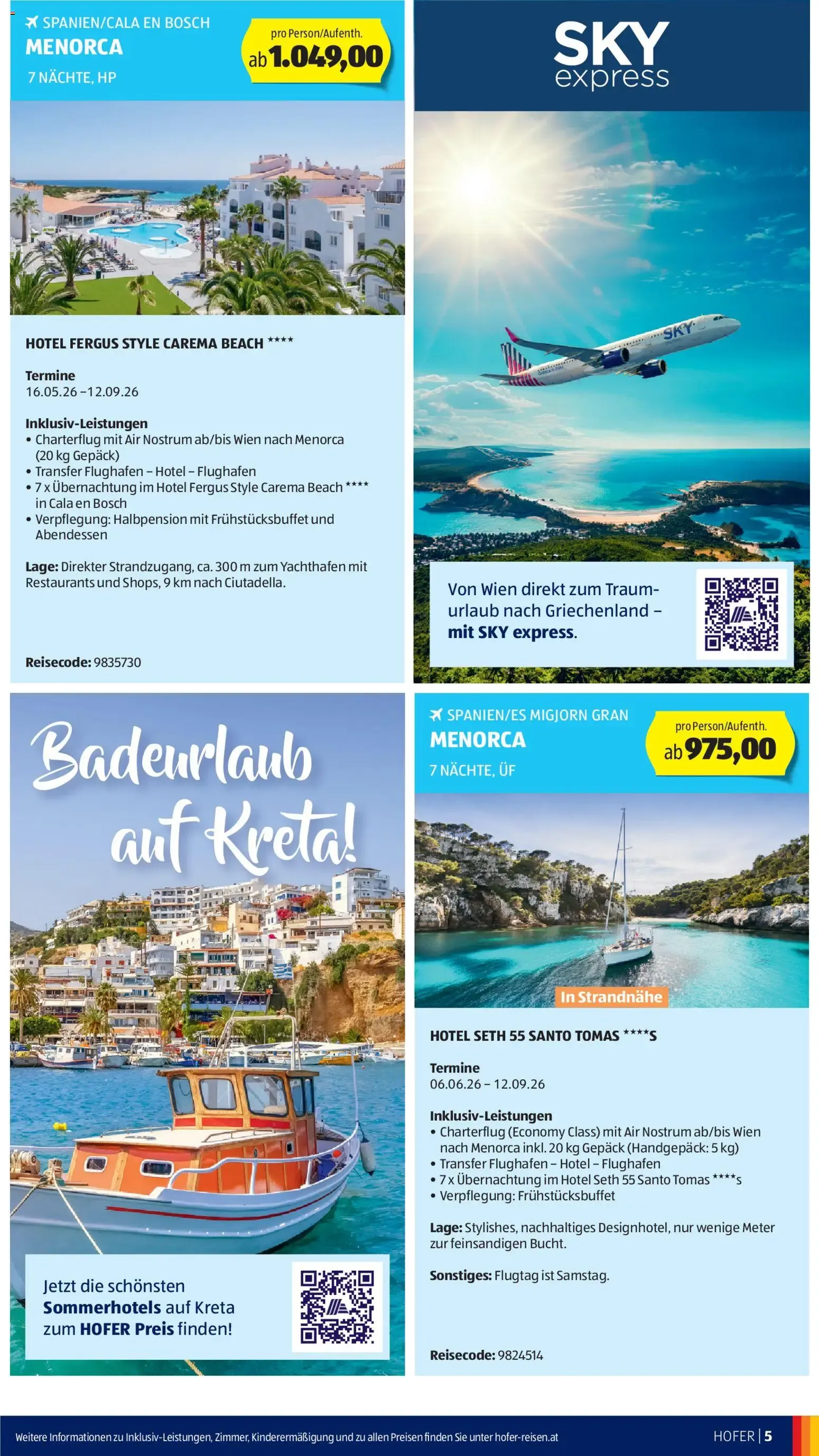 Hofer Sommerdeals Hofer Reisen ab 27.05.2026 - Angebote, Aktionen von 27. Mai bis 30. Juni 2026 - Flugblätt seite  5