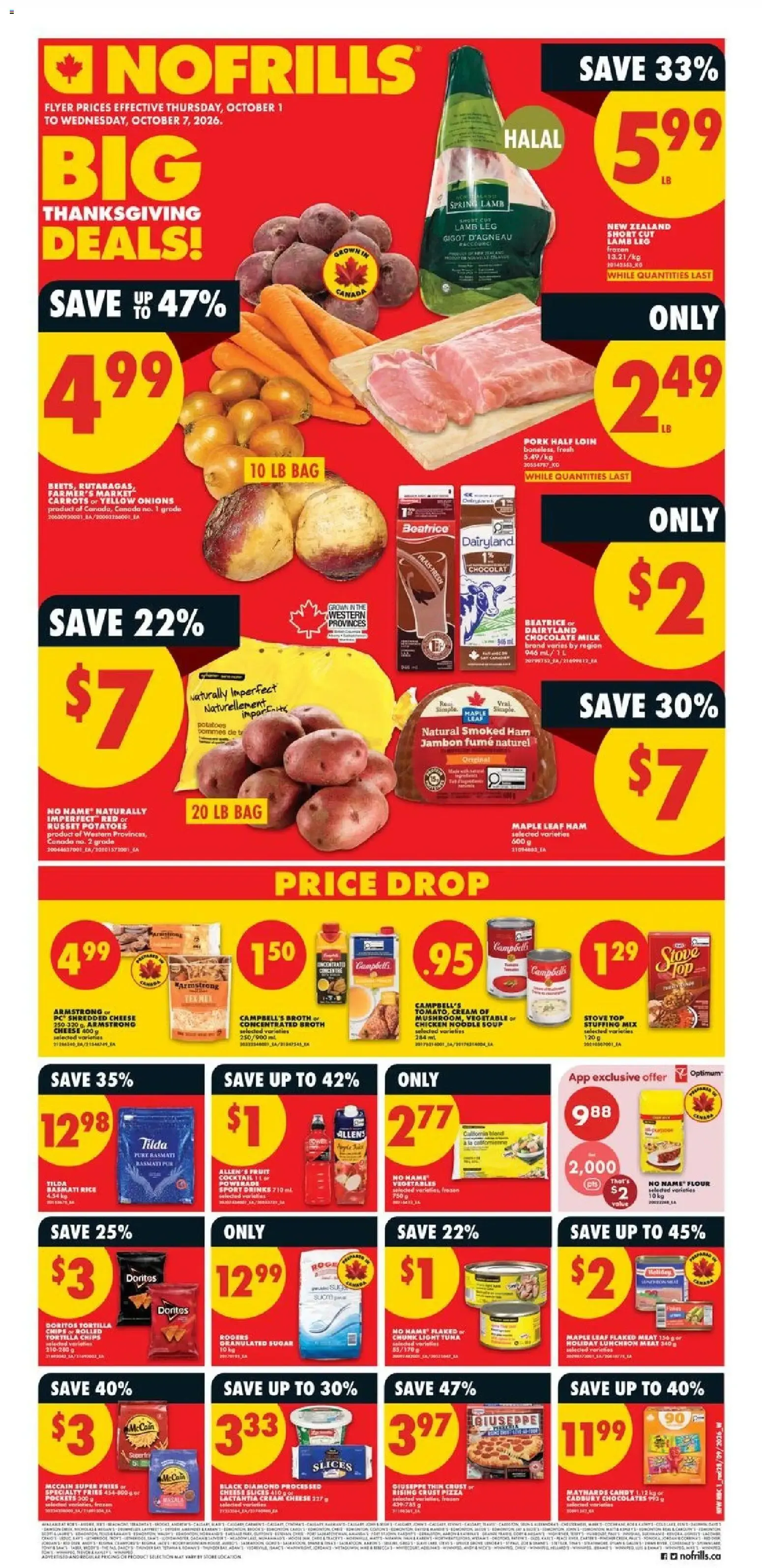 No Frills Big Thanksgiving Deals! from October 1 to October 7 2026 - flyer page 1