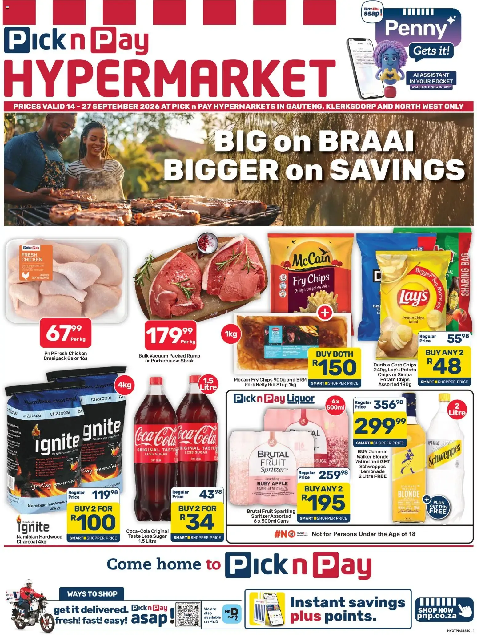 Pick n Pay Hypermarket - BIG on BRAAI, BIGGER on SAVINGS from 14 September to 27 September 2026 - Catalogue Page 1