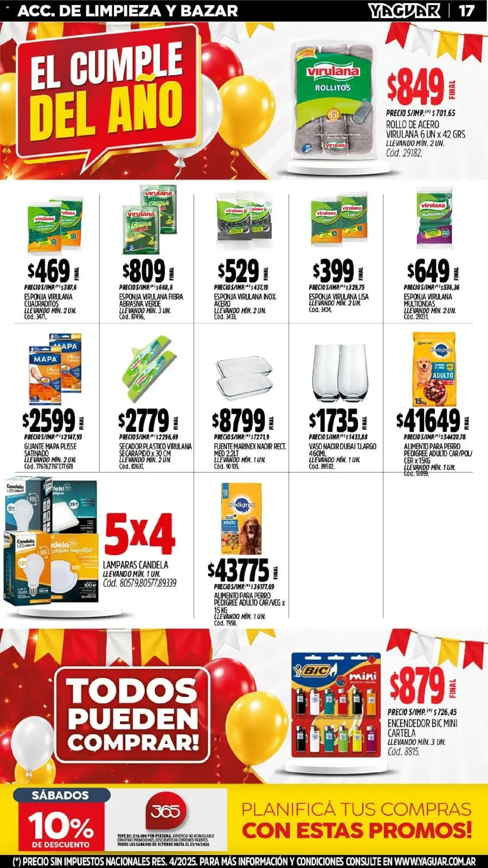 Ofertas de MAYORISTA YAGUAR EL CUMPLE DEL AÑO 38 19 de octubre al 25 de octubre 2026 - Página 19 del catálogo