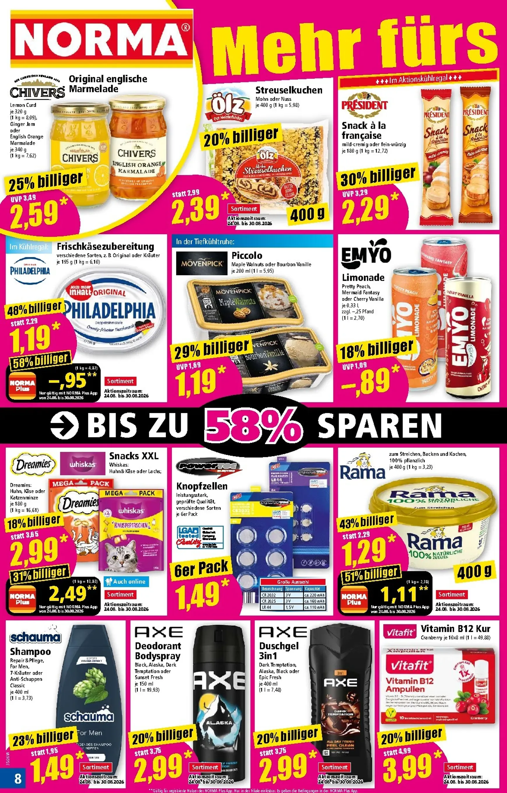 Norma Prospekt – von Montag 24.08.2026 bis Samstag 29.08.2026 von 24. August bis 29. August 2026 - Prospekt seite 8