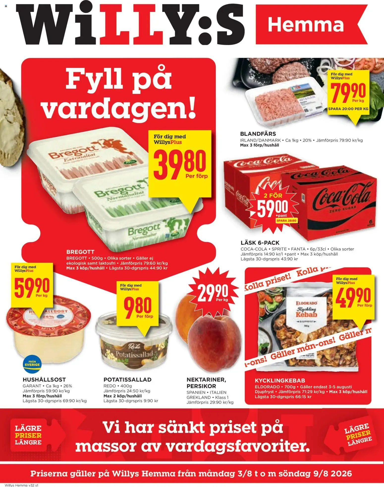 Willys Hemma: Fyll på vardagen! från 3 augusti till 9 augusti 2026 - Reklamblad sidor 1