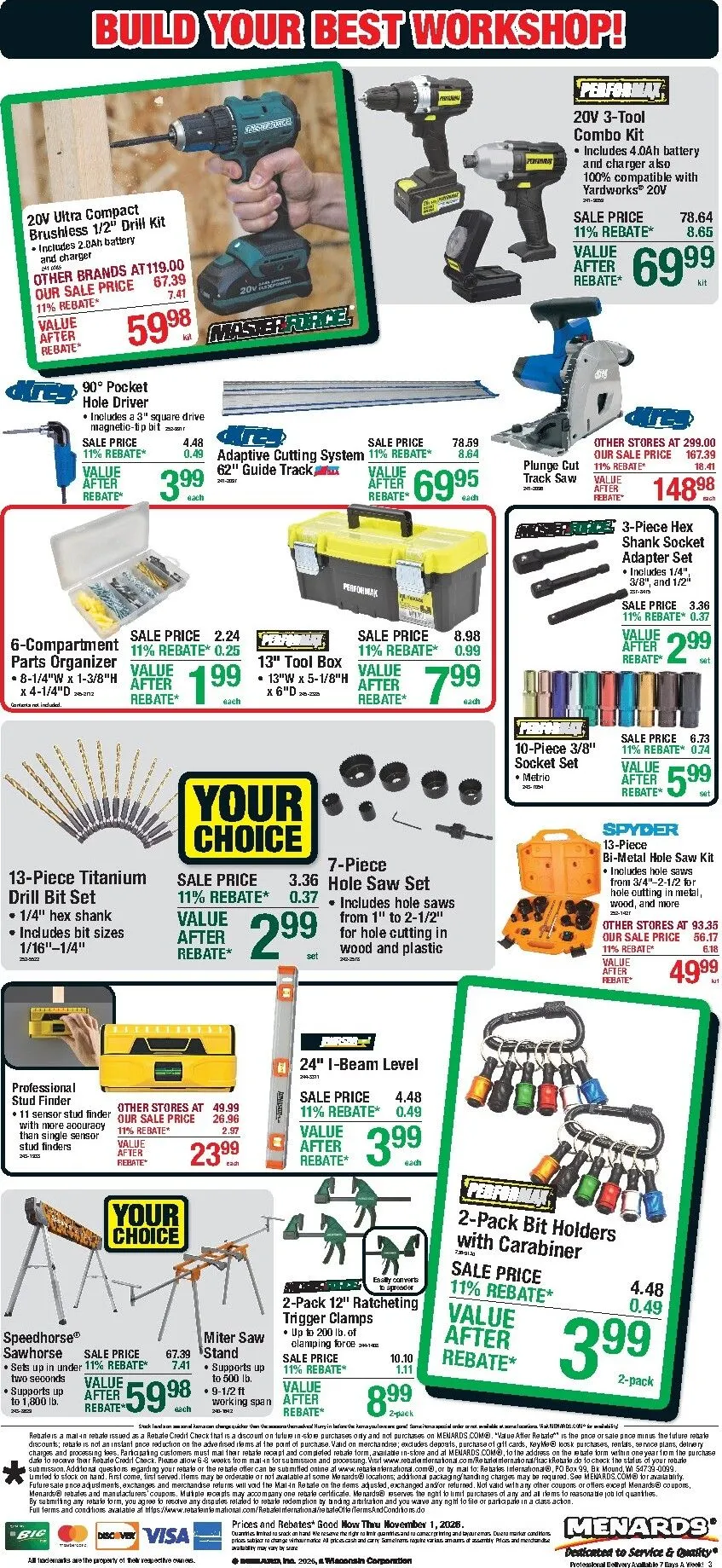 Weekly promotion Current Menards - Early Black Friday Deals! leaflet valid from Thursday 10/22/2026 to Sunday 11/01/2026 spanning from October 22 to November 7 2026 - Page 3 for Catalogue 365