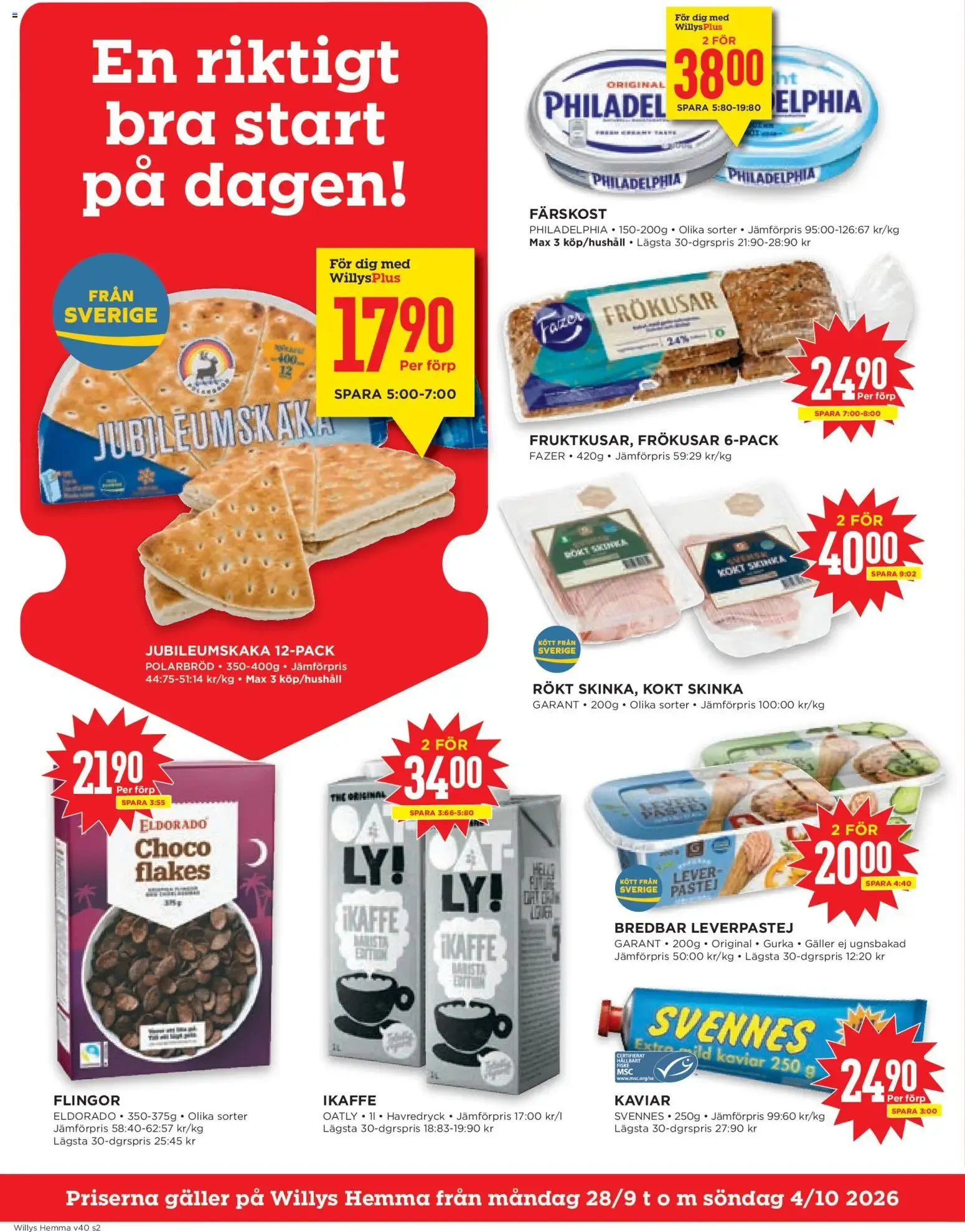 Willys erbjudanden Hemma från 28/09/2026 - 04/10/2026 > Reklamblad nuvarande rabatter från 28 september till 4 oktober 2026 - Reklamblad sidor 2