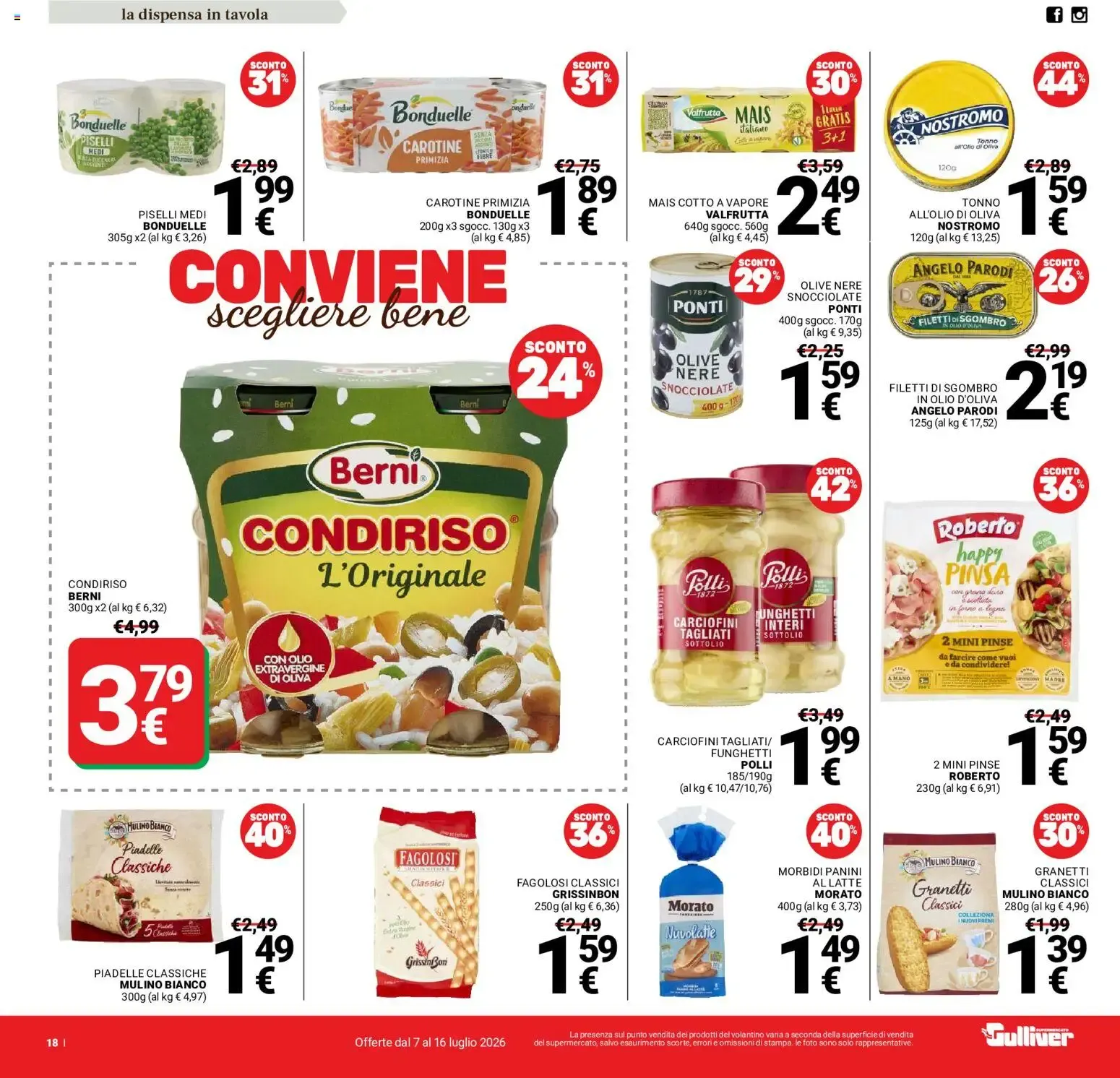 Gulliver Supermercato: SOTTOCOSTO 10 giorni di offerte da 7 luglio a 16 luglio di 2026 - Pagina del volantino 18