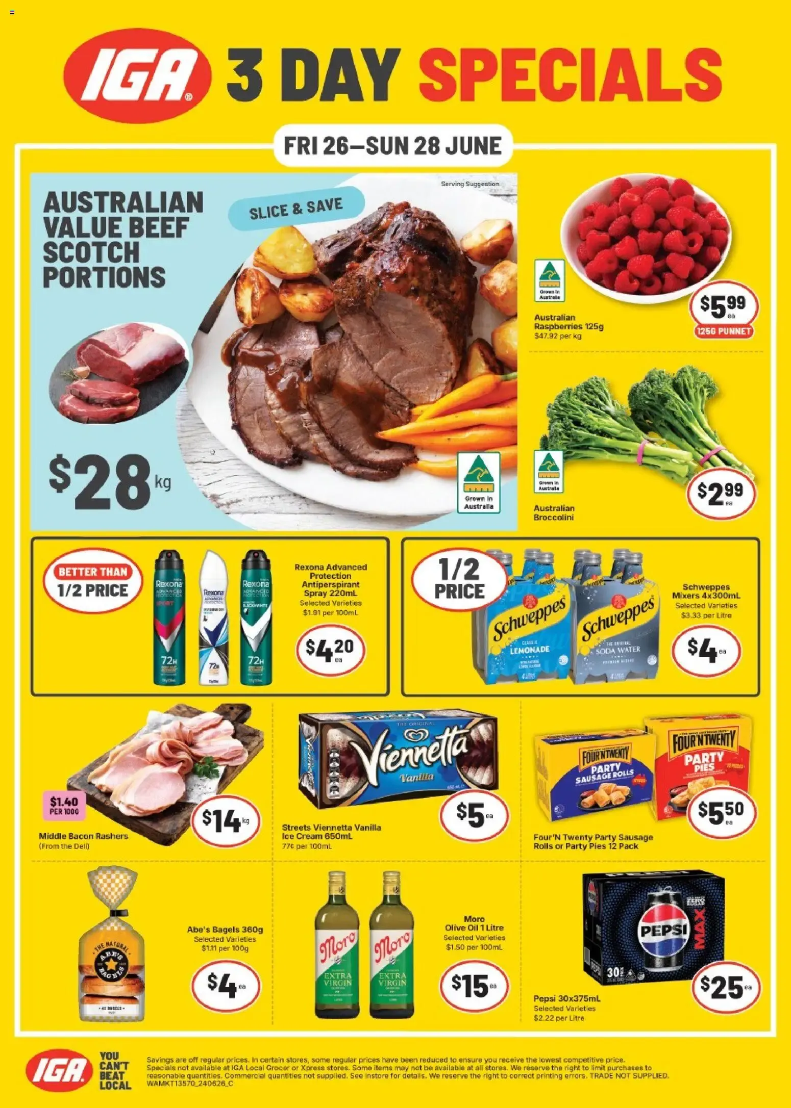 IGA 3 DAY SPECIALS - Catalogue valid from 26 June to 28 June 2026 - page 1