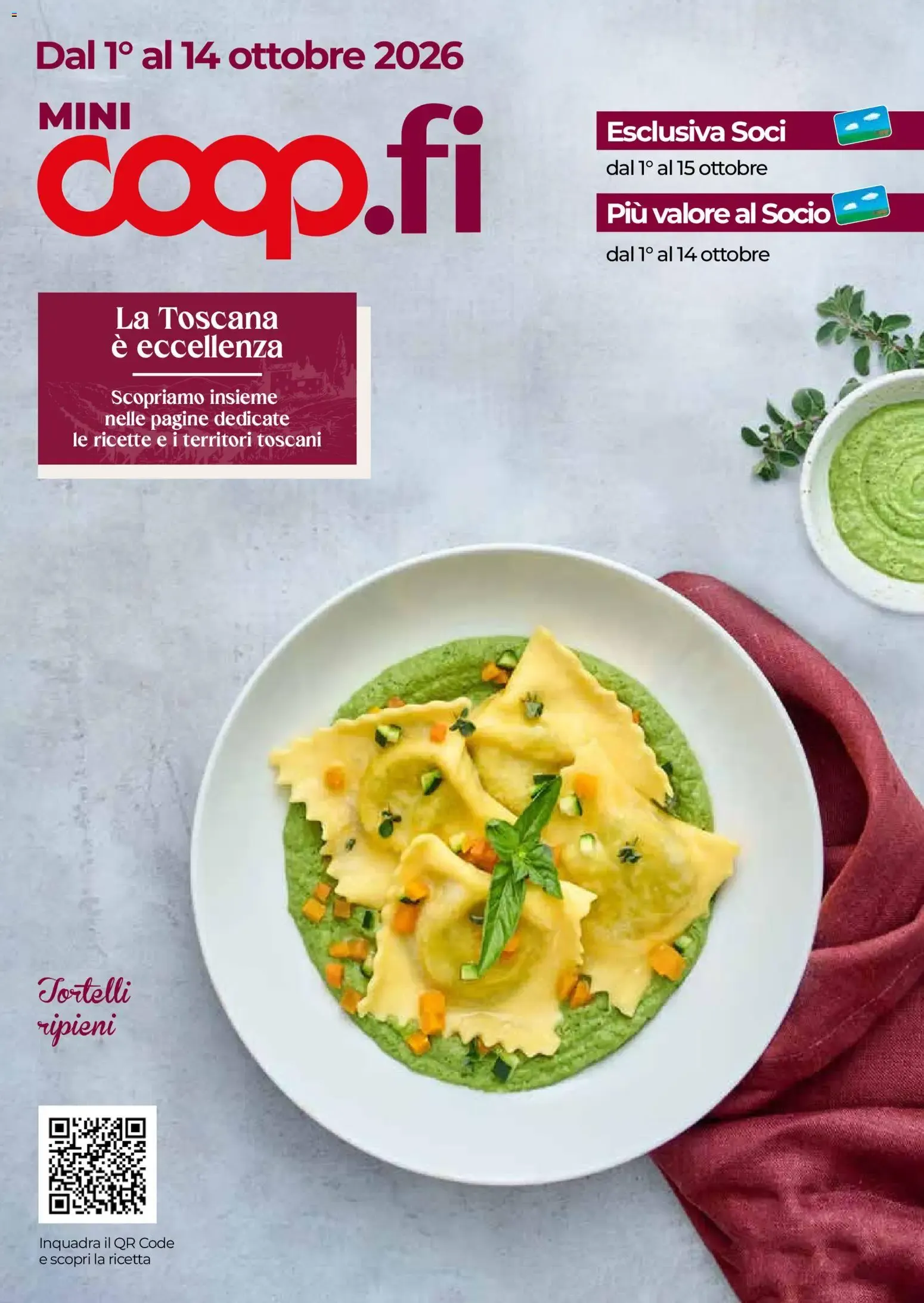 MINI coop.fi: La Toscana è eccellenza - Tortelli ripieni da 1 ottobre a 14 ottobre di 2026 - Pagina del volantino 1