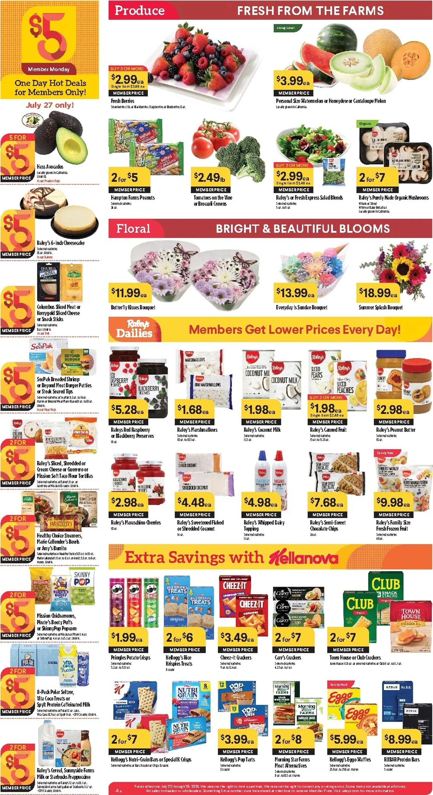 Weekly promotion Current Raley's leaflet valid from Wednesday 07/22/2026 to Tuesday 07/28/2026 spanning from July 22 to July 28 2026 - Page 5 for Catalogue 365