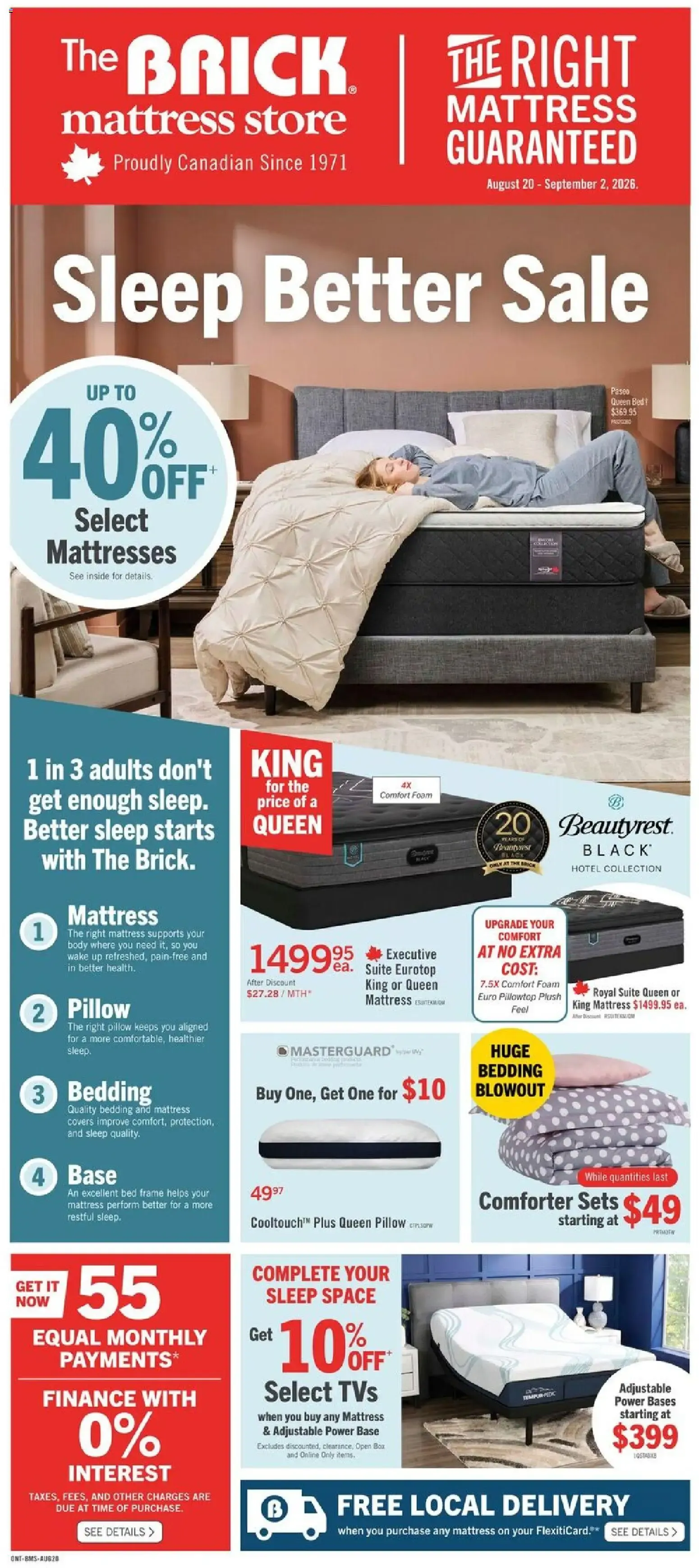 The Brick - Sleep Better Sale from August 20 to September 2 2026 - flyer page 1