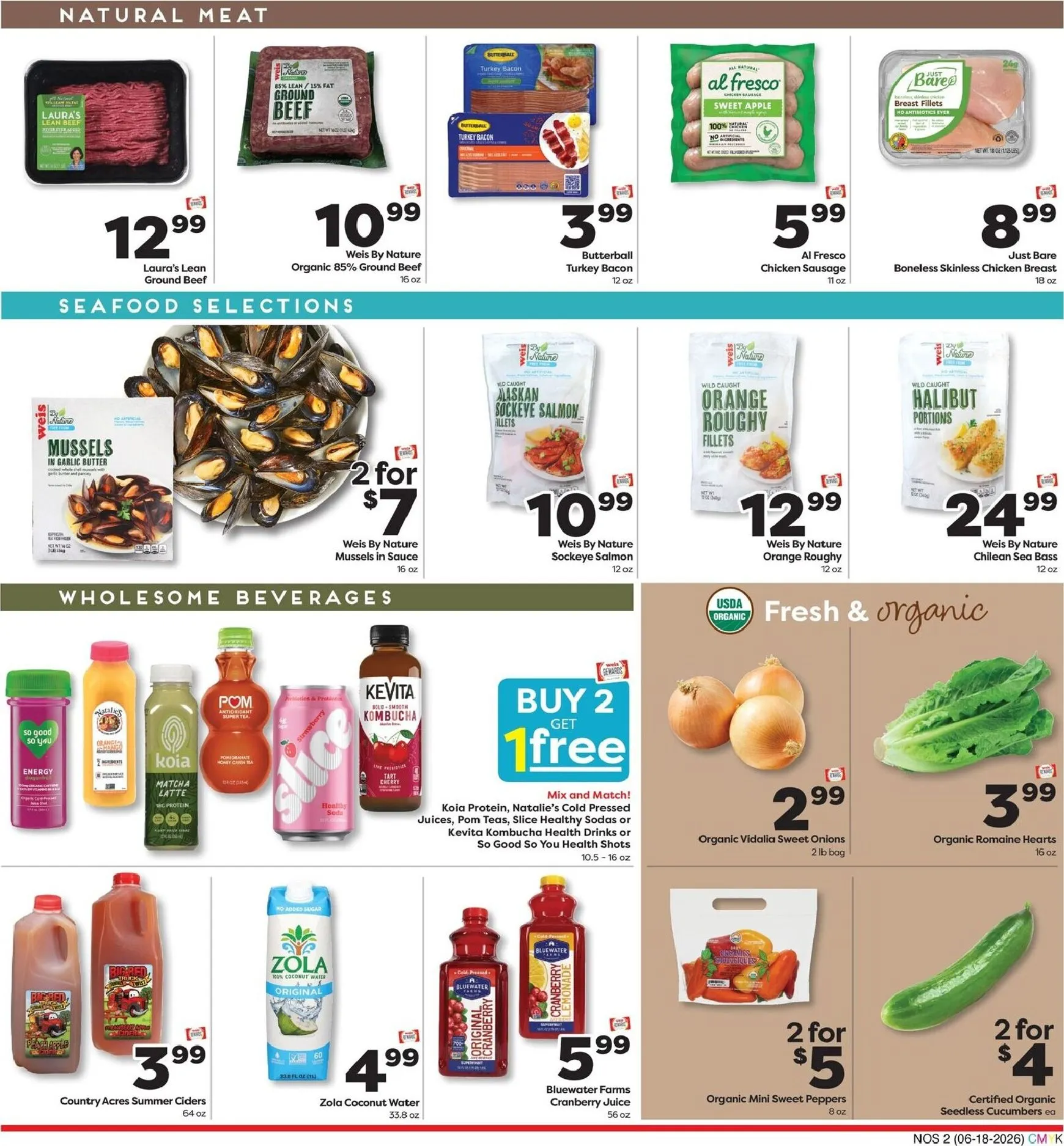 Weekly ad Current Weis Markets - Natural & Organic leaflet valid from Thursday 06/18/2026 to Wednesday 07/15/2026 from June 18 to July 15 2026 - Page 2