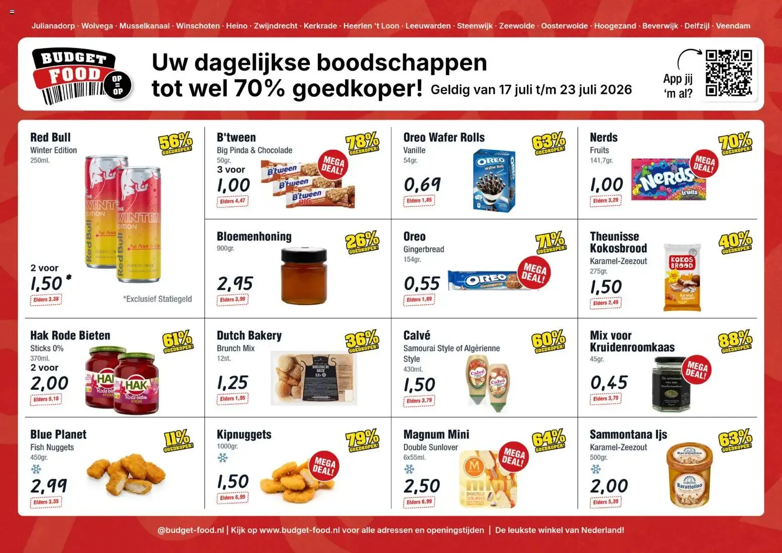 Budget Food: Uw dagelijkse boodschappen tot wel 70% goedkoper! van 17 juli tot 23 juli 2026 - Folder pagina 1