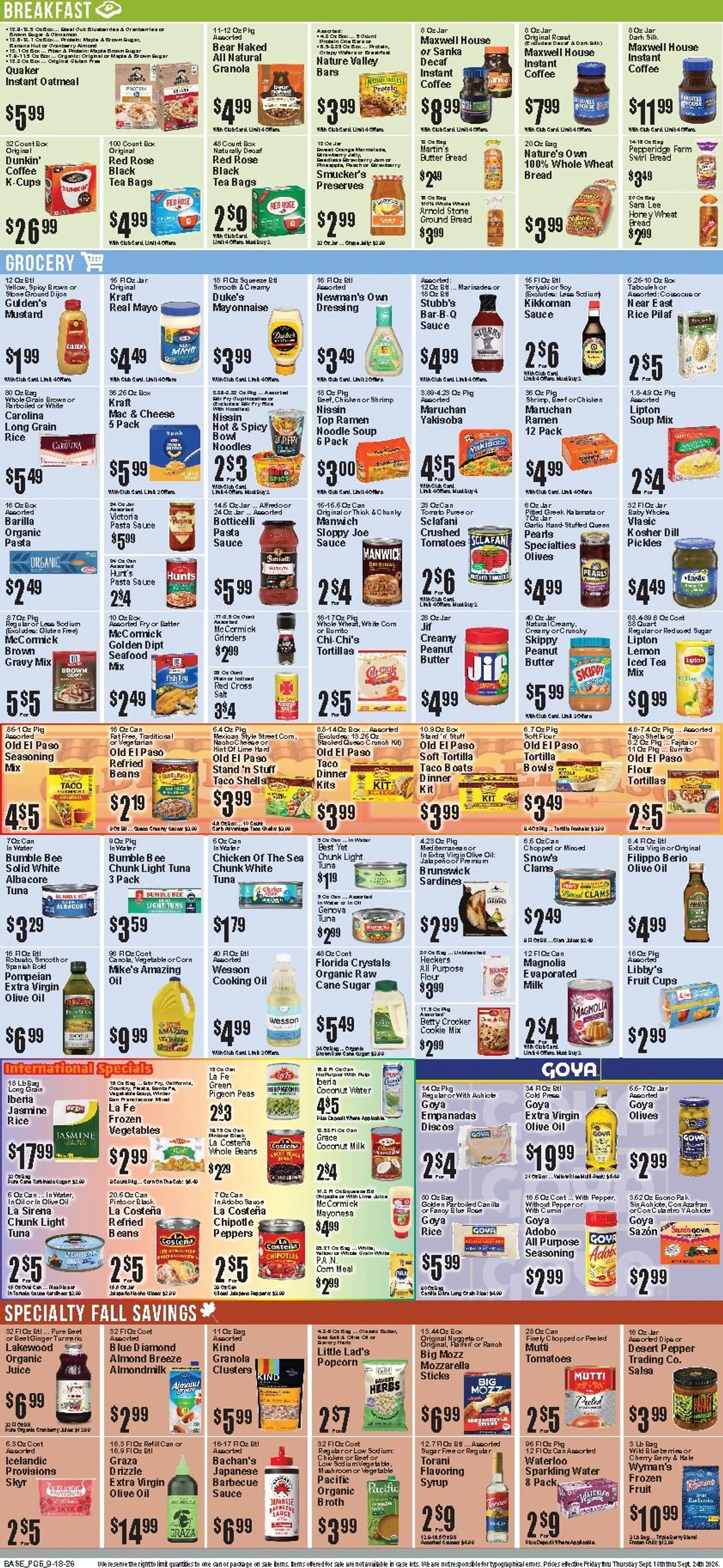 Weekly ad Current Food Universe leaflet valid from Friday 09/18/2026 to Thursday 09/24/2026 from September 18 to September 24 2026 - Page 6