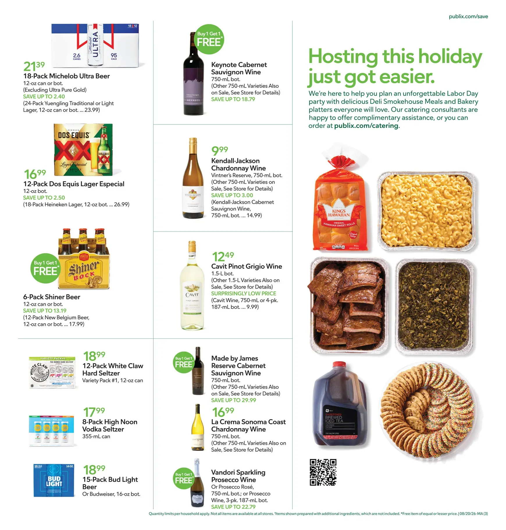 Weekly promotion Current Publix leaflet valid from Thursday 08/20/2026 to Wednesday 08/26/2026 spanning from August 20 to August 26 2026 - Page 3 for Catalogue 365