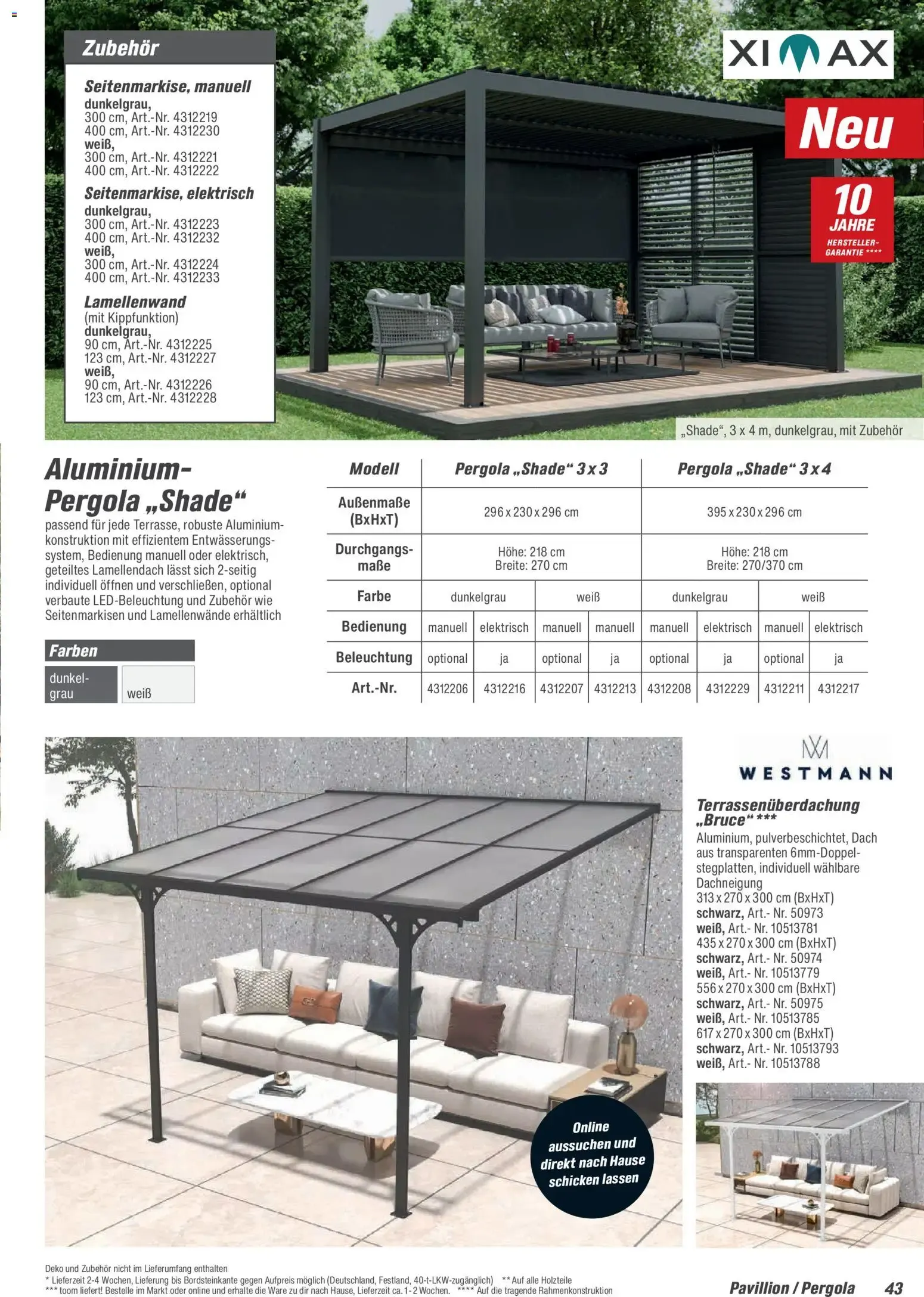Toom Baumarkt Gartenhäuser & Carports 2026 (ab 20.02.2026) zum Blättern von 20. Februar bis 30. Juni 2026 - Prospekt seite 43