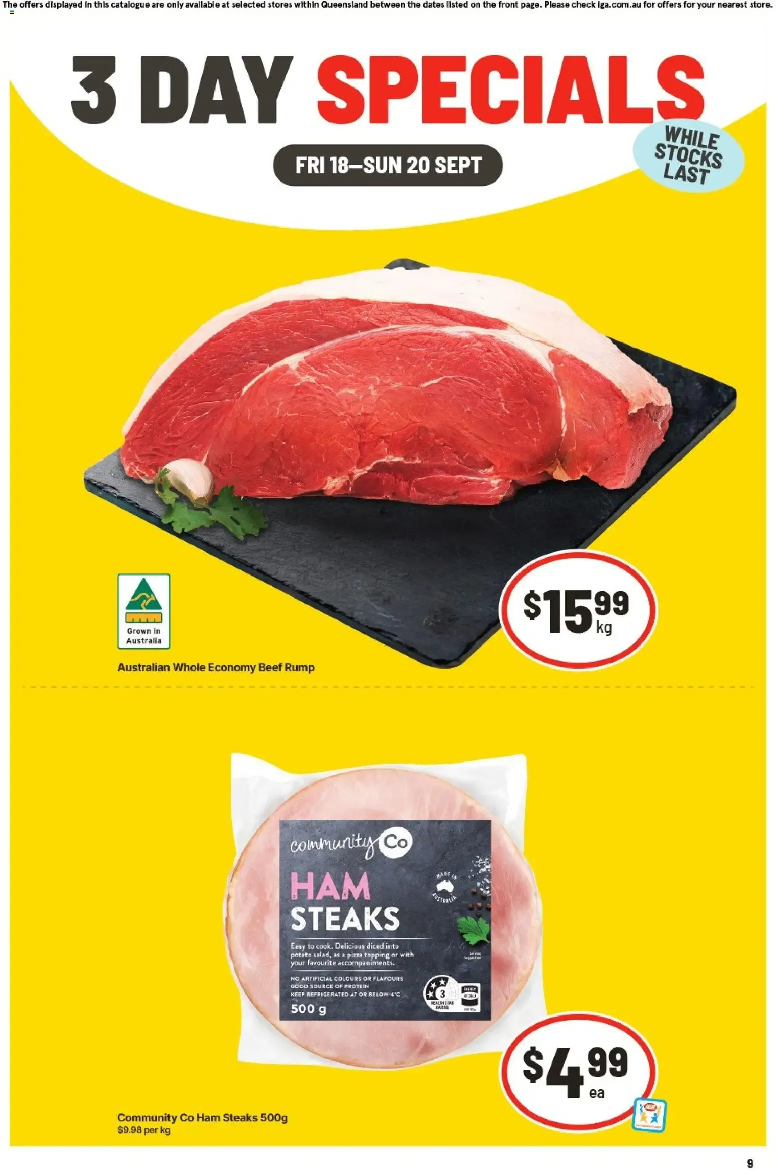3 DAY SPECIALS - Catalogue valid from 18 September to 20 September 2026 - page 1