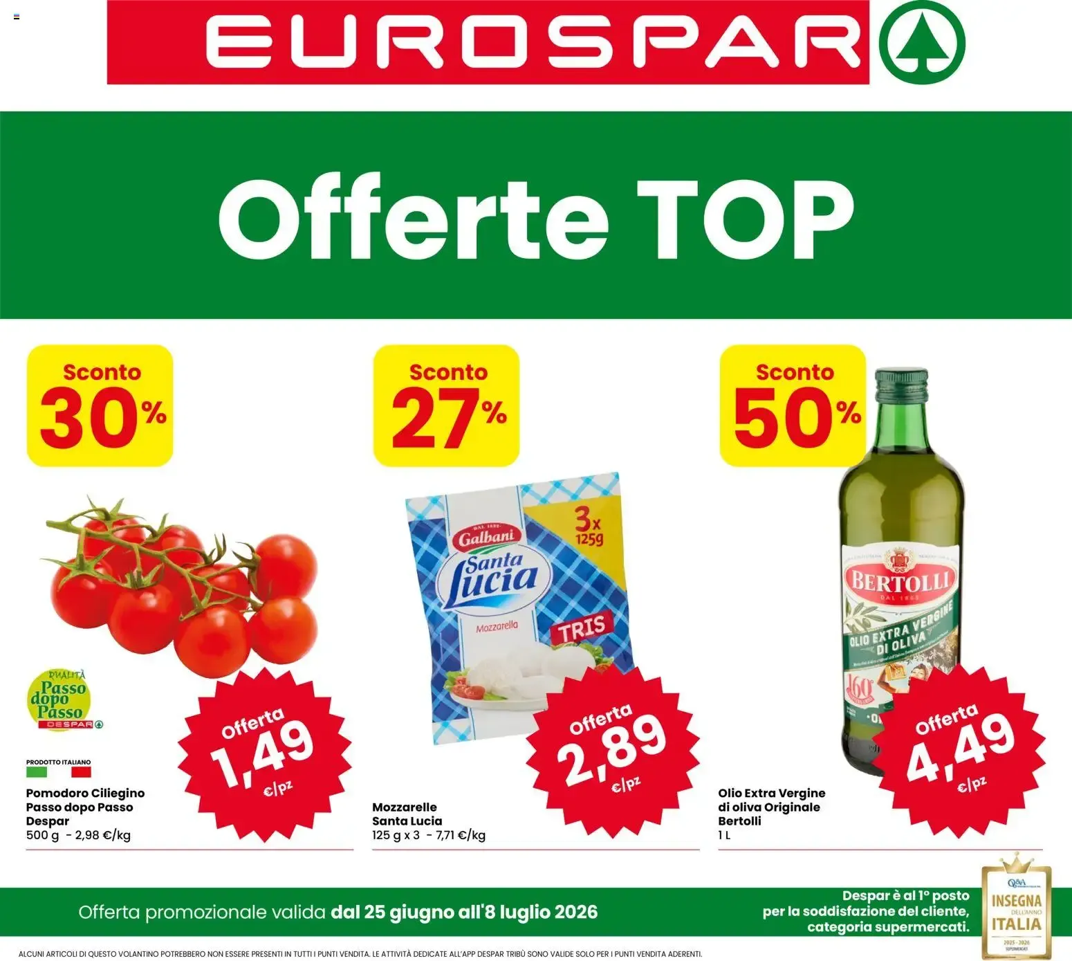 Eurospar volantino dal 25/06/2026 - online Offerte