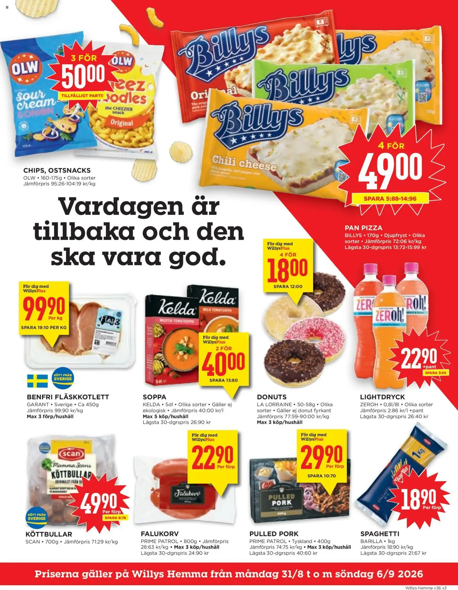 Willys erbjudanden Hemma från 31/08/2026 - 06/09/2026 > Reklamblad nuvarande rabatter från 31 augusti till 6 september 2026 - Reklamblad sidor 3