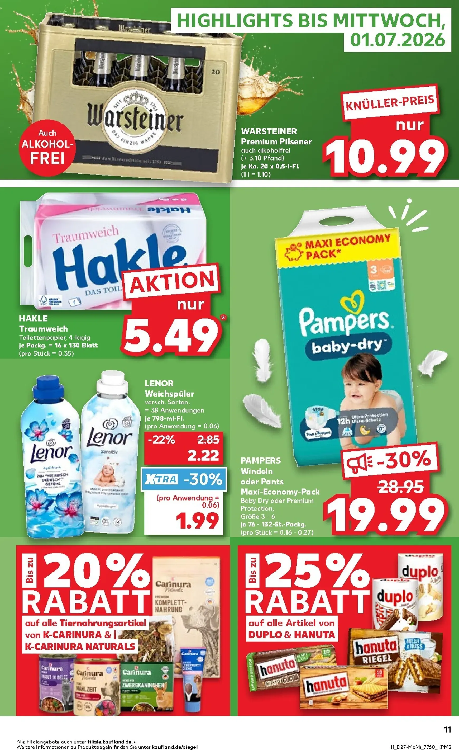Kaufland - Angebote ab Montag Prospekt nächste Woche – von Montag 29.06.2026 bis Mittwoch 01.07.2026 von 29. Juni bis 1. Juli 2026 - Prospekt seite 11