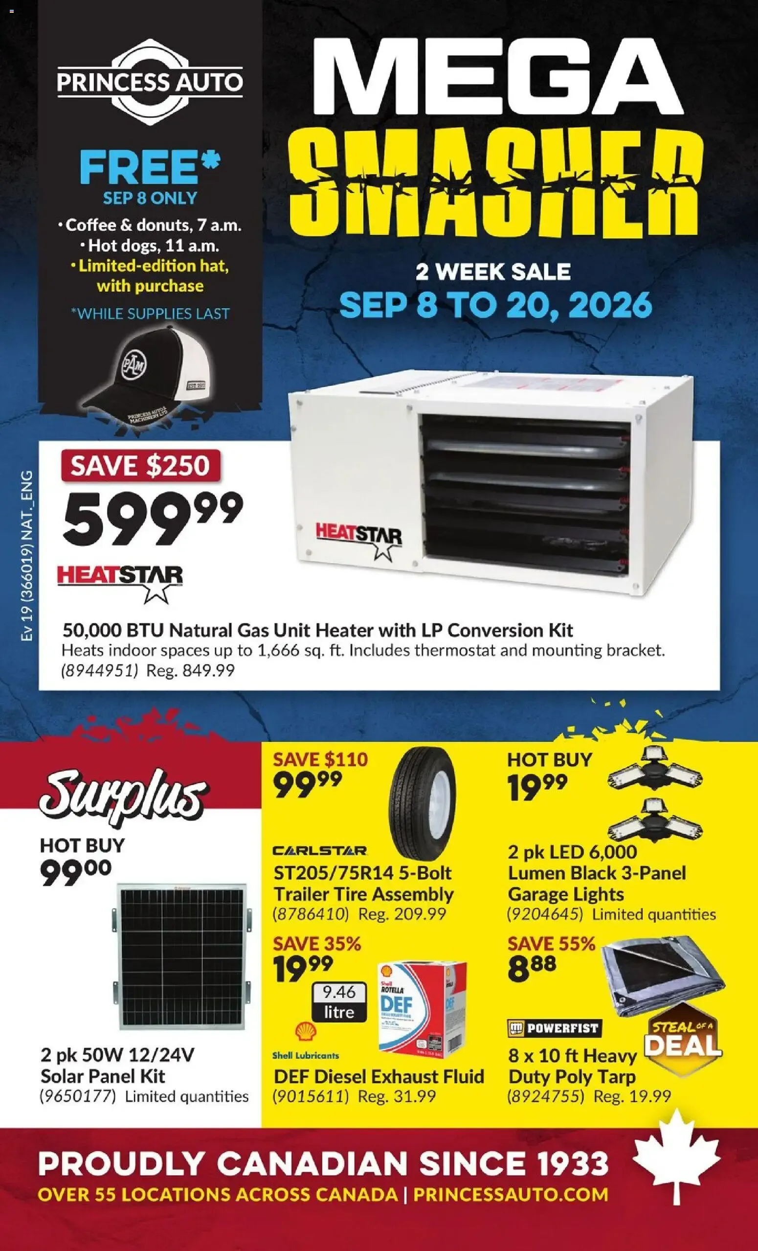 Princess Auto - Mega Smasher 2 Week Sale from September 8 to September 20 2026 - flyer page 1
