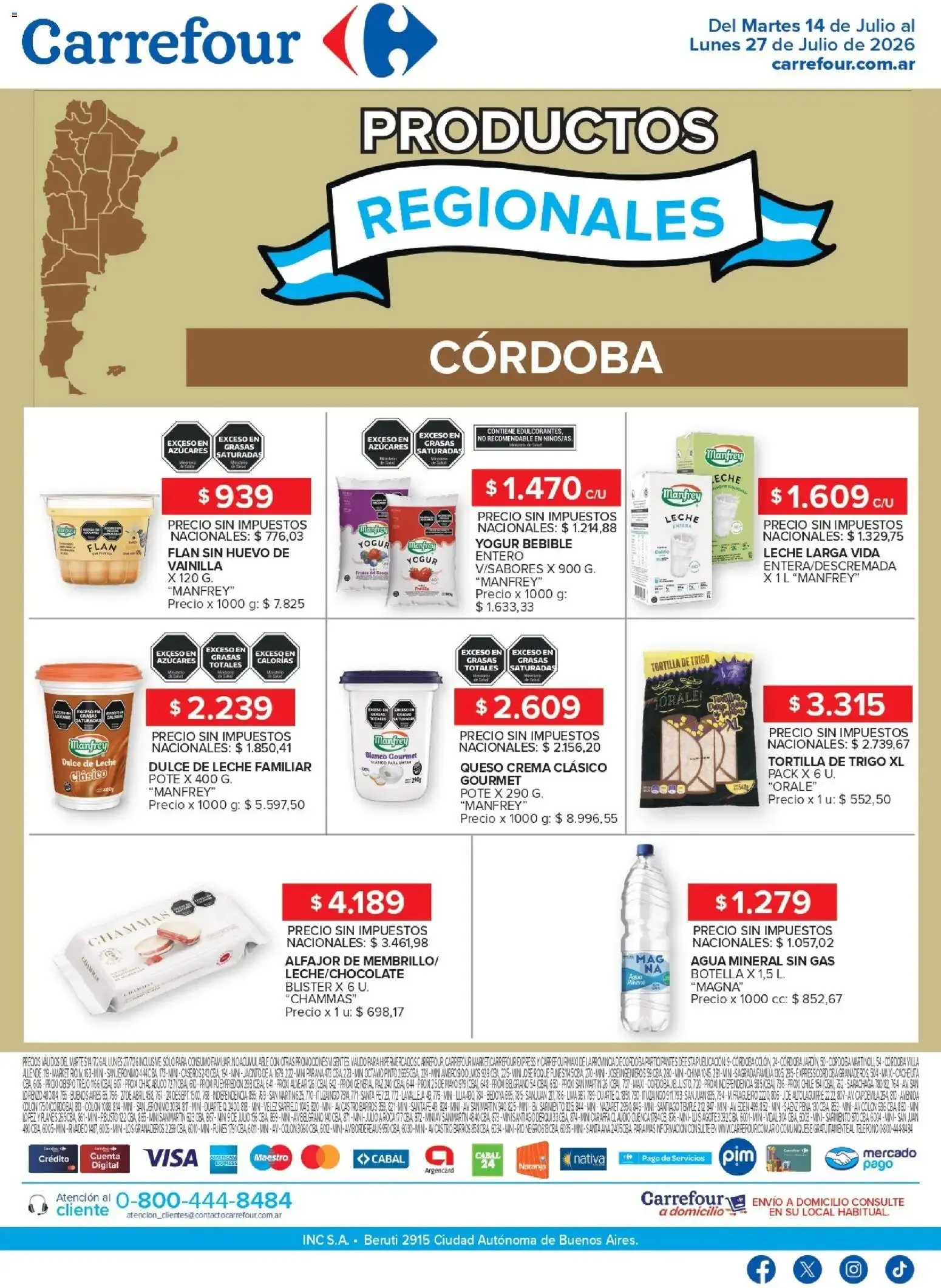Ofertas de Carrefour - Productos Regionales | Córdoba || del 14/07/2026 - 28/07/2026 || Promociones 14 de julio al 27 de julio 2026 - Página 1 del catálogo