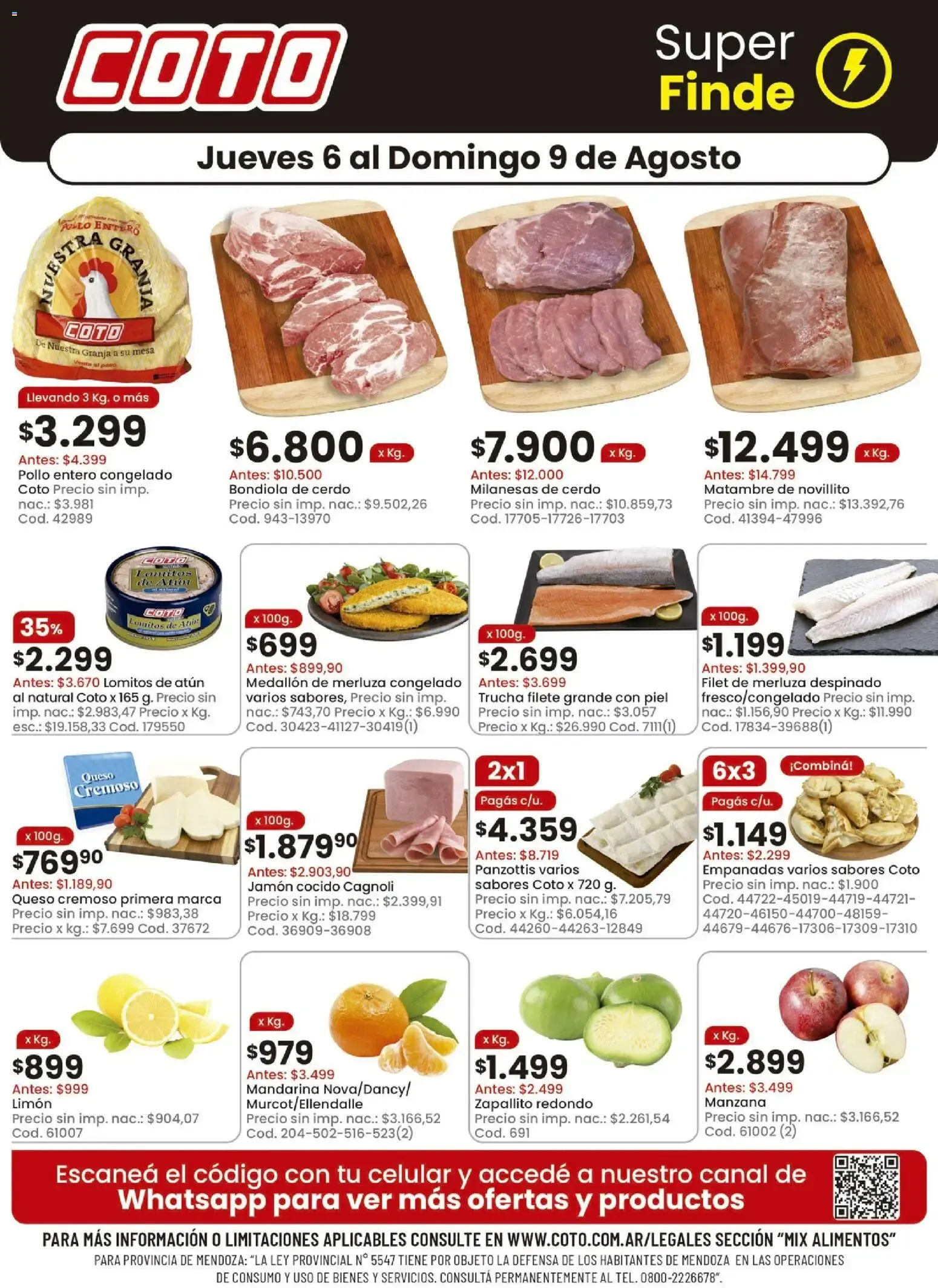 Ofertas de Coto Super Finde 6 de agosto al 9 de agosto 2026 - Página 1 del catálogo