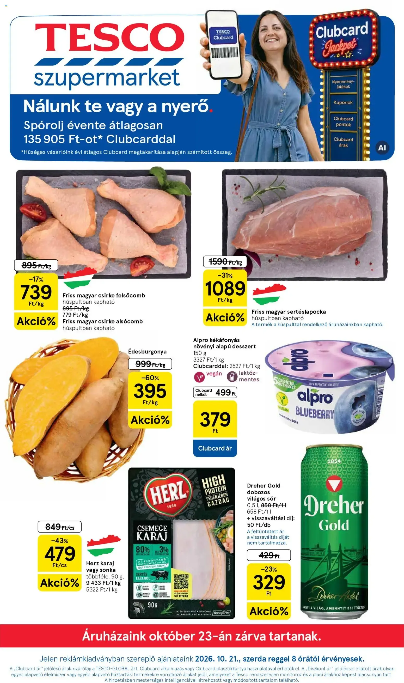 Katalógus Tesco Szupermarket akciós újság - 2026.10.21.-tól - online október 21.-tól október 28.-ig 2026. - Oldal 1