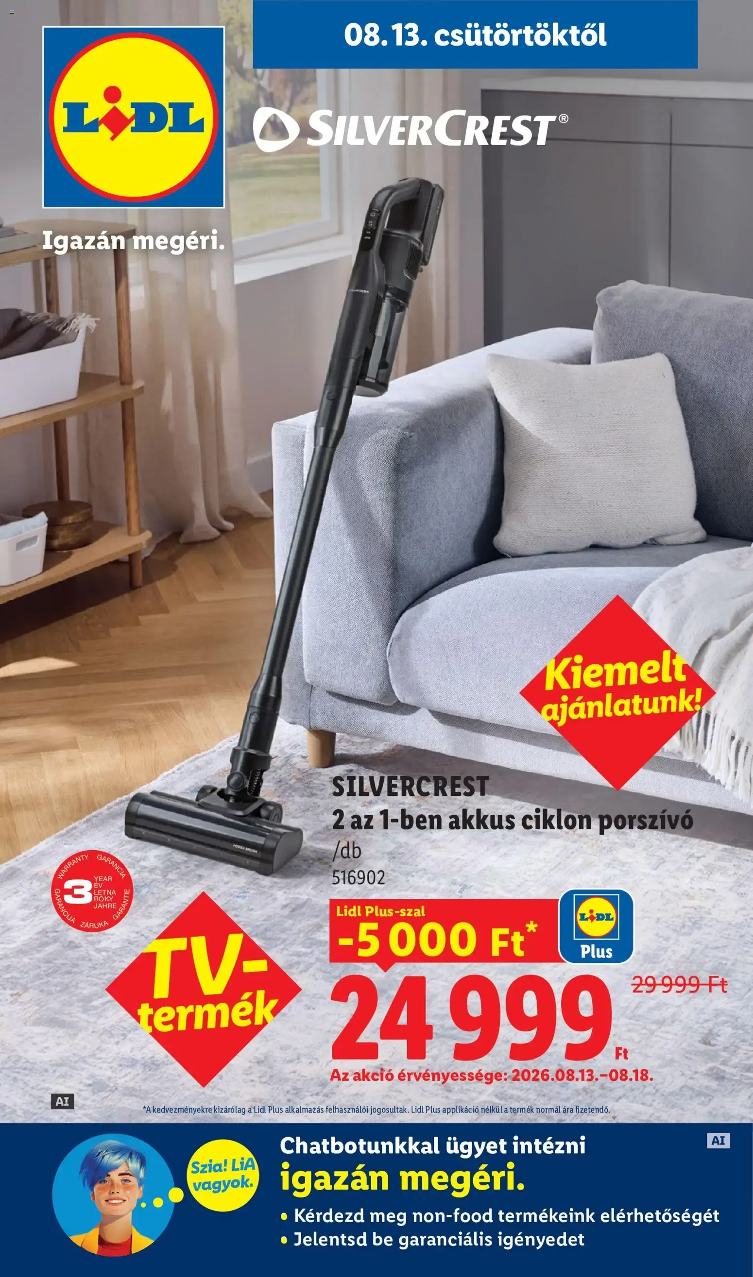 Katalógus Lidl SilverCrest 2 az 1-ben akkus porszívó augusztus 13.-tól augusztus 18.-ig 2026. - Oldal 1