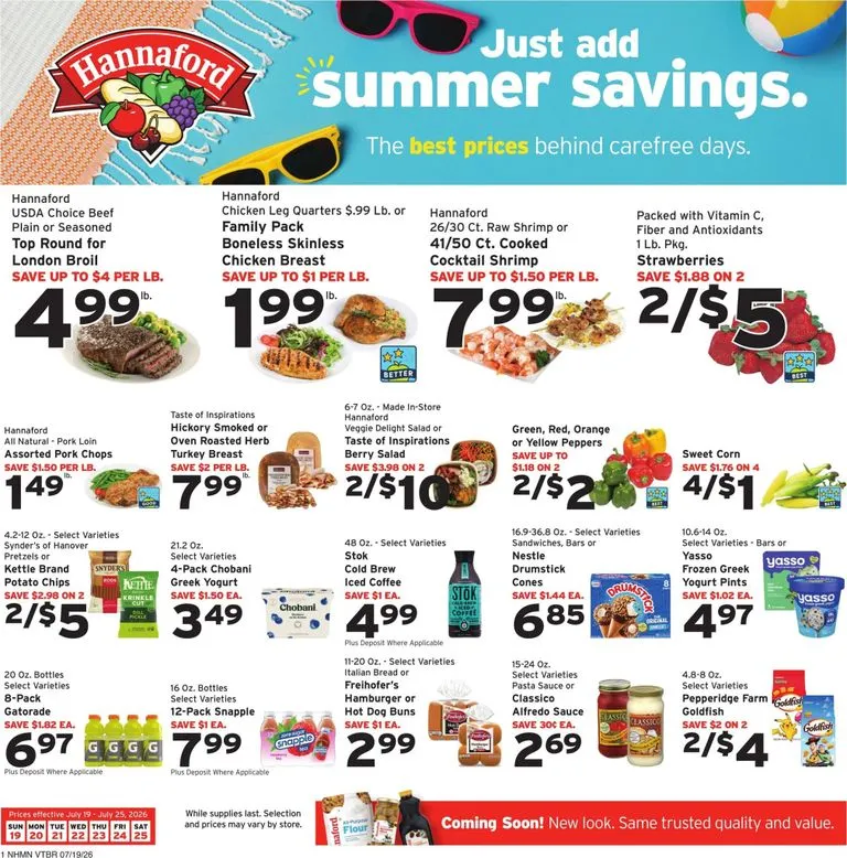 Current Hannaford leaflet valid from Sunday 07/19/2026 to Saturday 07/25/2026