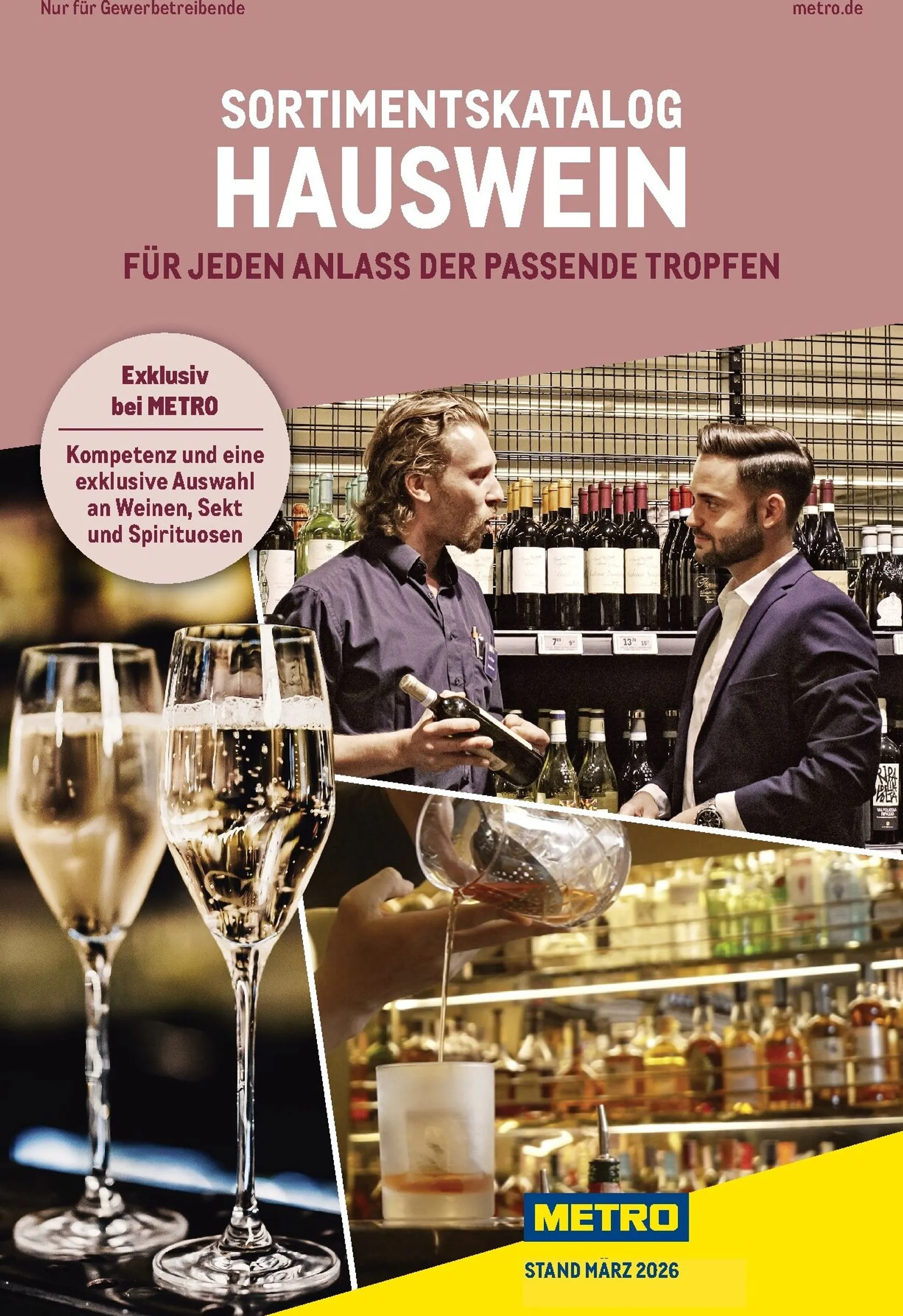 Sortimentskatalog Hauswein: Für jeden Anlass der passende Tropfen von 1. März bis 31. Dezember 2026 - Prospekt seite 1
