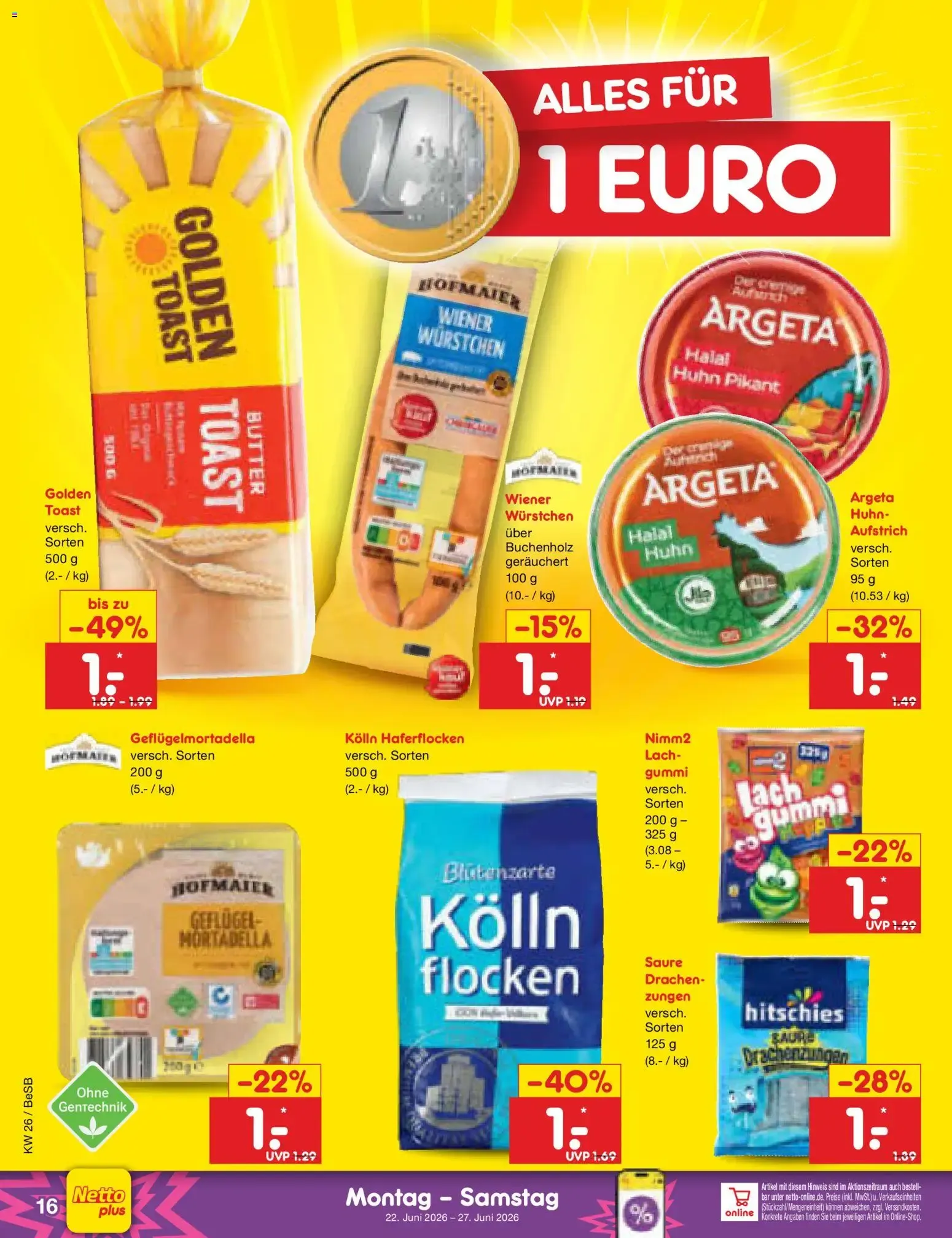 Netto Marken-Discount Prospekt (ab 22.06.2026) » Angebote von 22. Juni bis 27. Juni 2026 - Prospekt seite 20