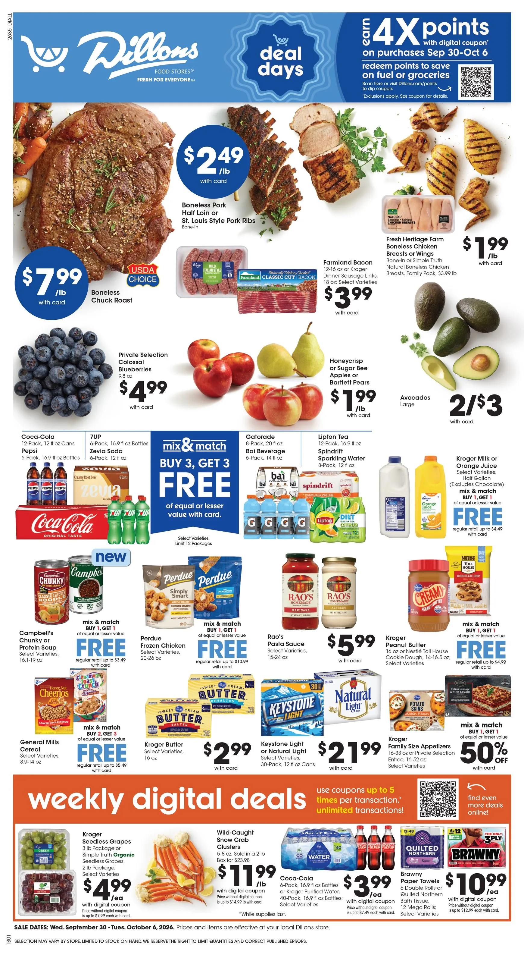 Weekly ad Current Dillons leaflet valid from Wednesday 09/30/2026 to Tuesday 10/06/2026 from September 30 to October 6 2026 - Page 1
