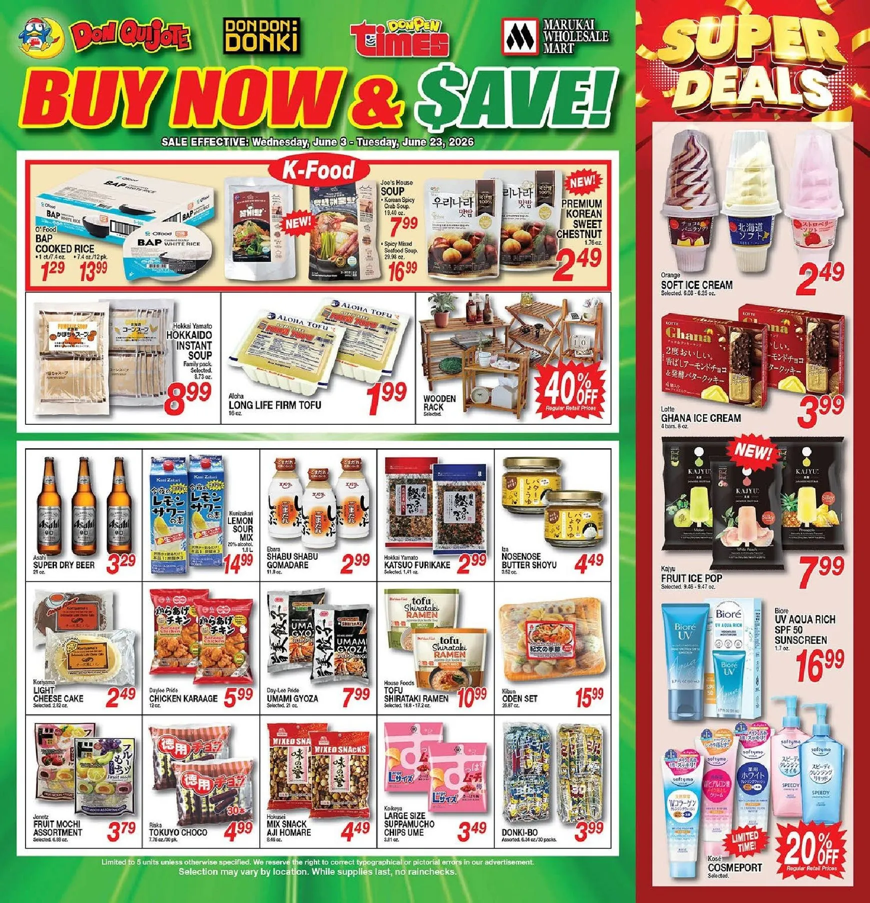 Weekly ad Current Don Quijote - Buy Now and Save leaflet valid from Wednesday 06/03/2026 to Tuesday 06/23/2026 from June 3 to June 23 2026 - Page 1