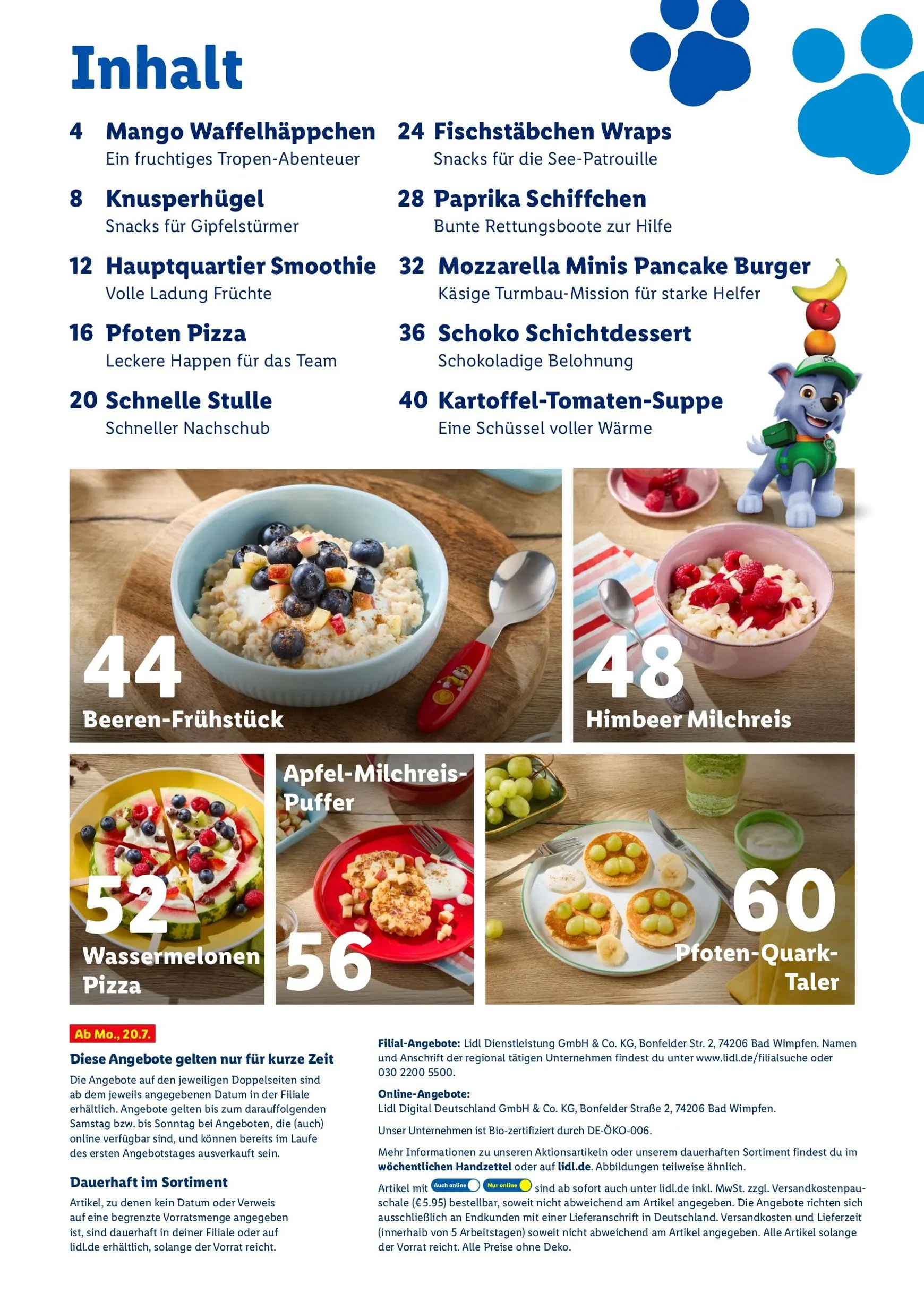 PAW Patrol Rezeptheft von 20. Juli bis 23. August 2026 - Prospekt seite 3