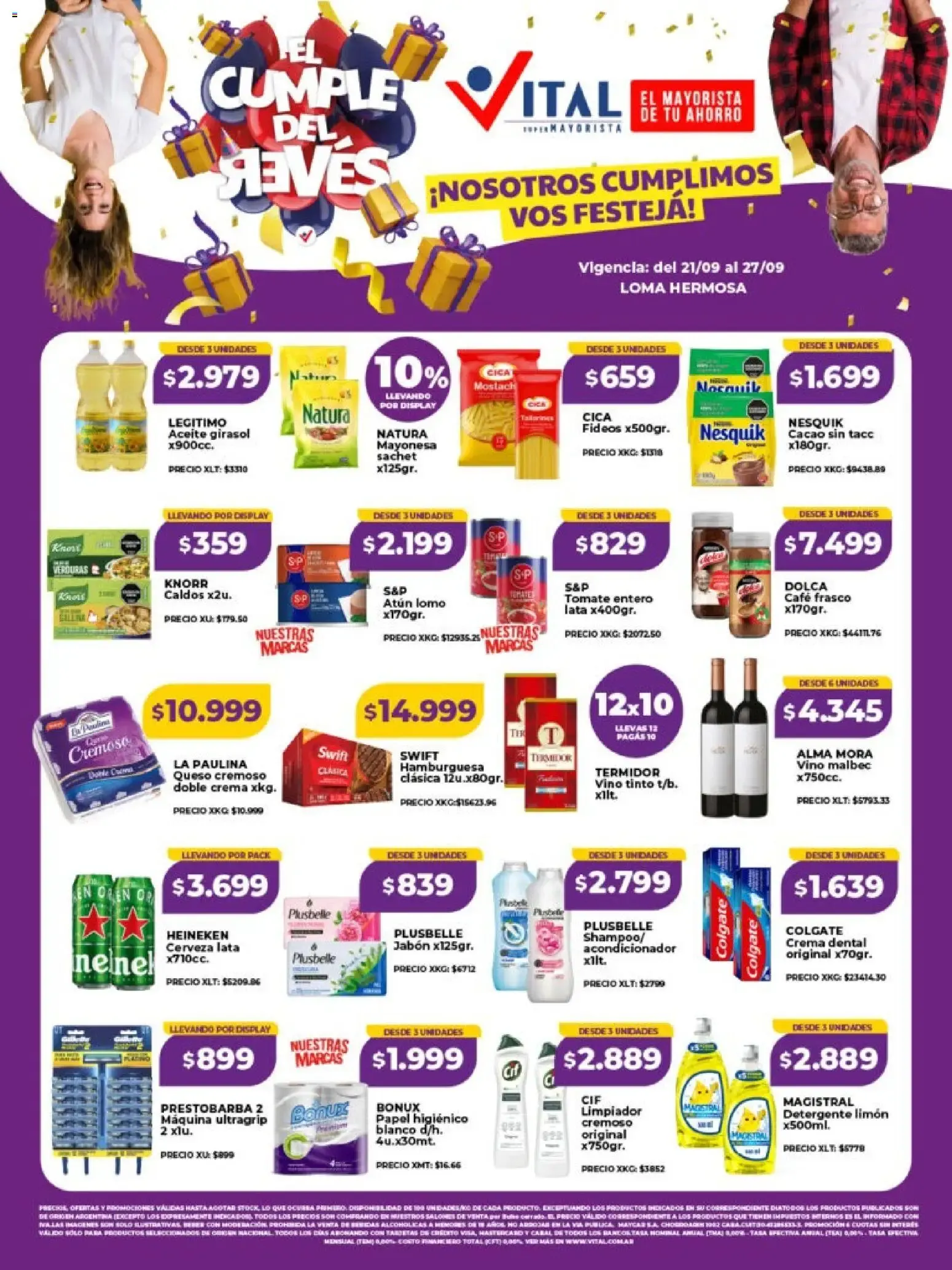 Ofertas de Vital Supermayorista - El Cumple del Jueves 21 de septiembre al 27 de septiembre 2026 - Página 1 del catálogo